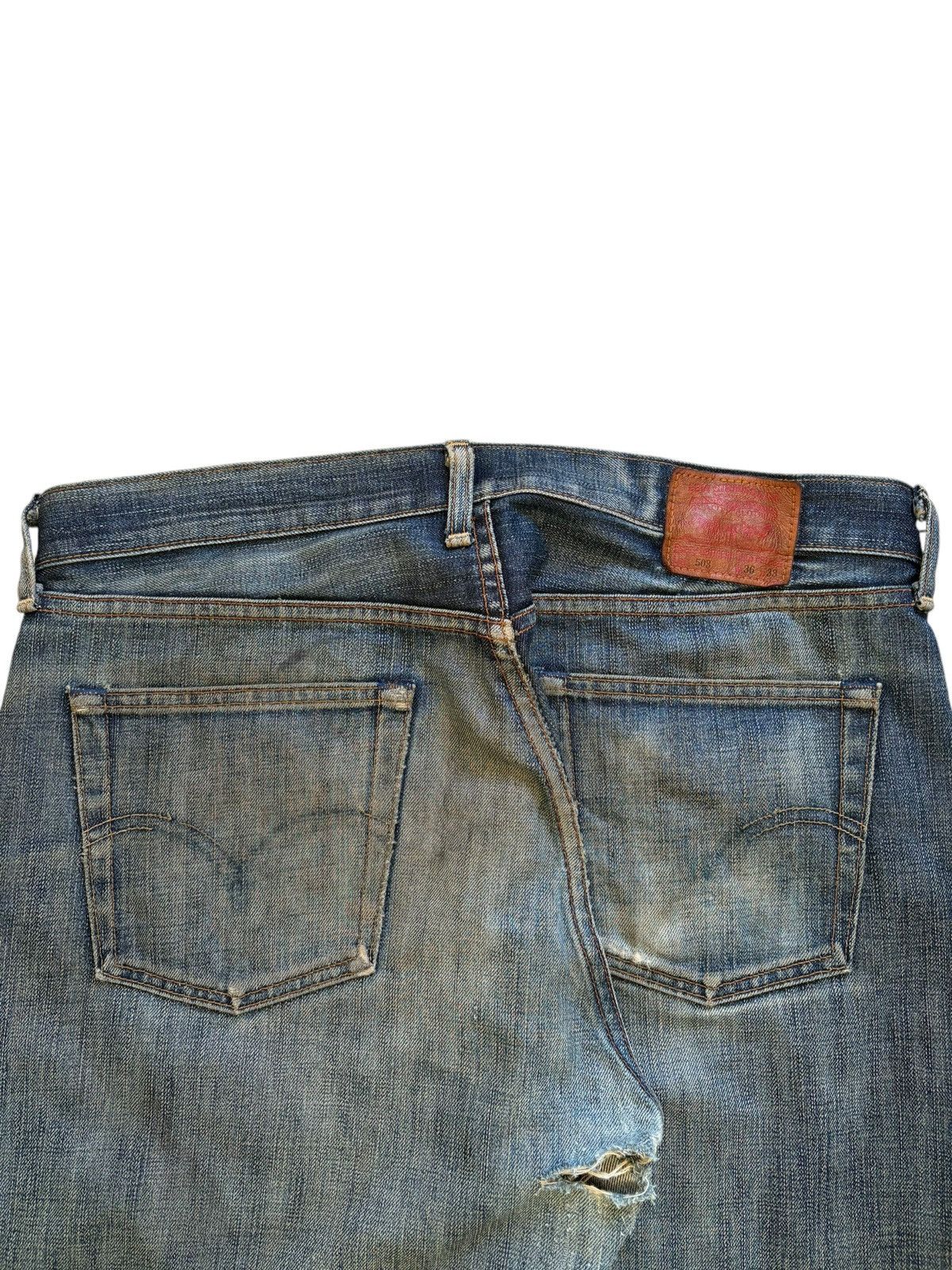 Levi's Vintage 90s Levis 503 Mud Wash Distressed Baggy Jeans Size US 37 - 9 Thumbnail