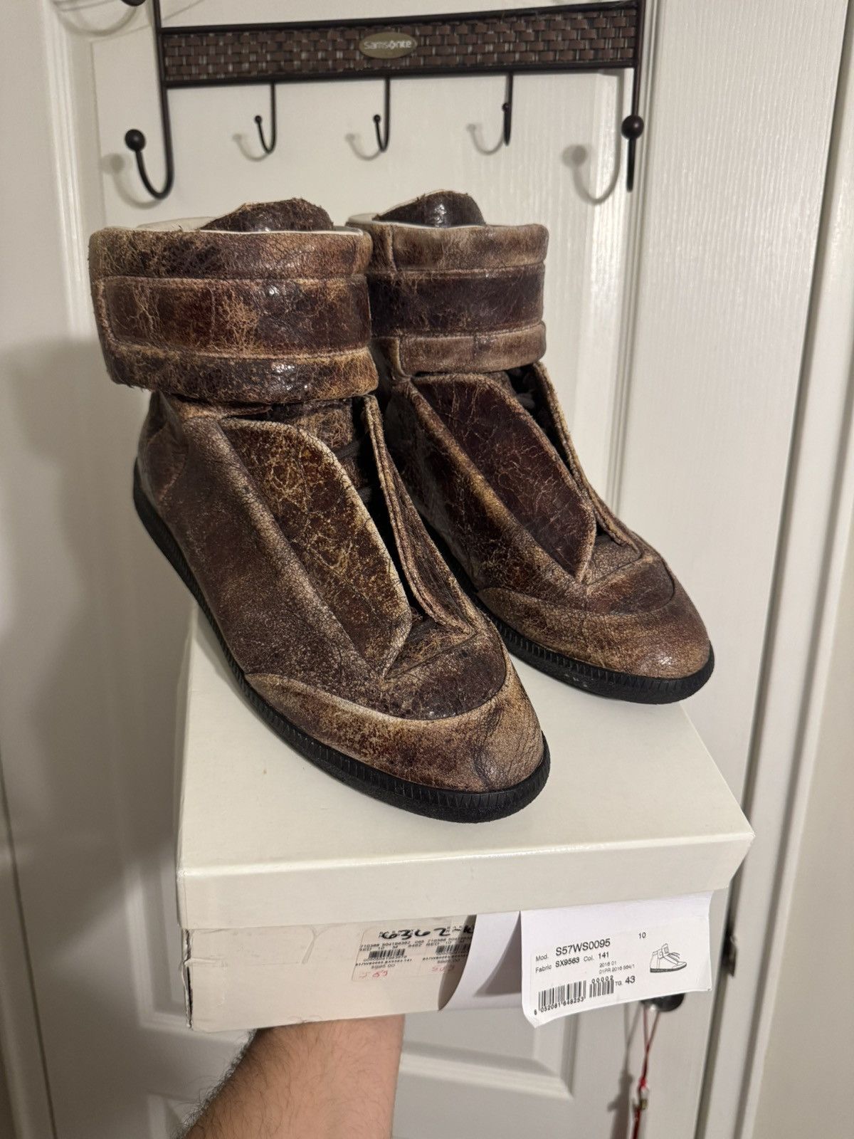 Margiela Tobacco Distressed Leather Future Highs