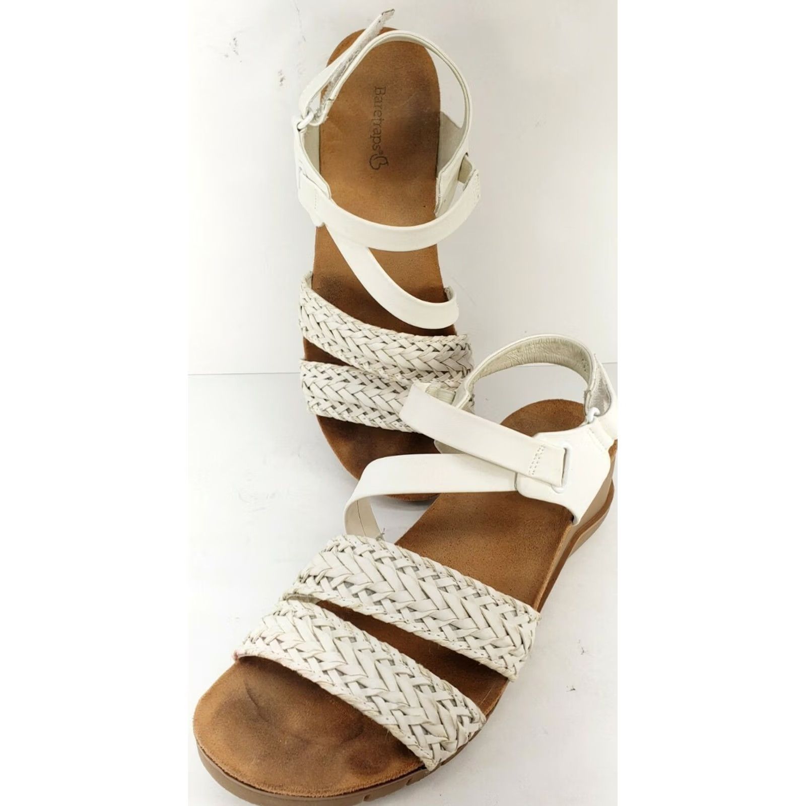 Vintage Bare Traps Celan White Casual Strappy Sandal Faux Leather Adjustable Womens 8.5M Size US 9 / IT 39 - 4 Thumbnail