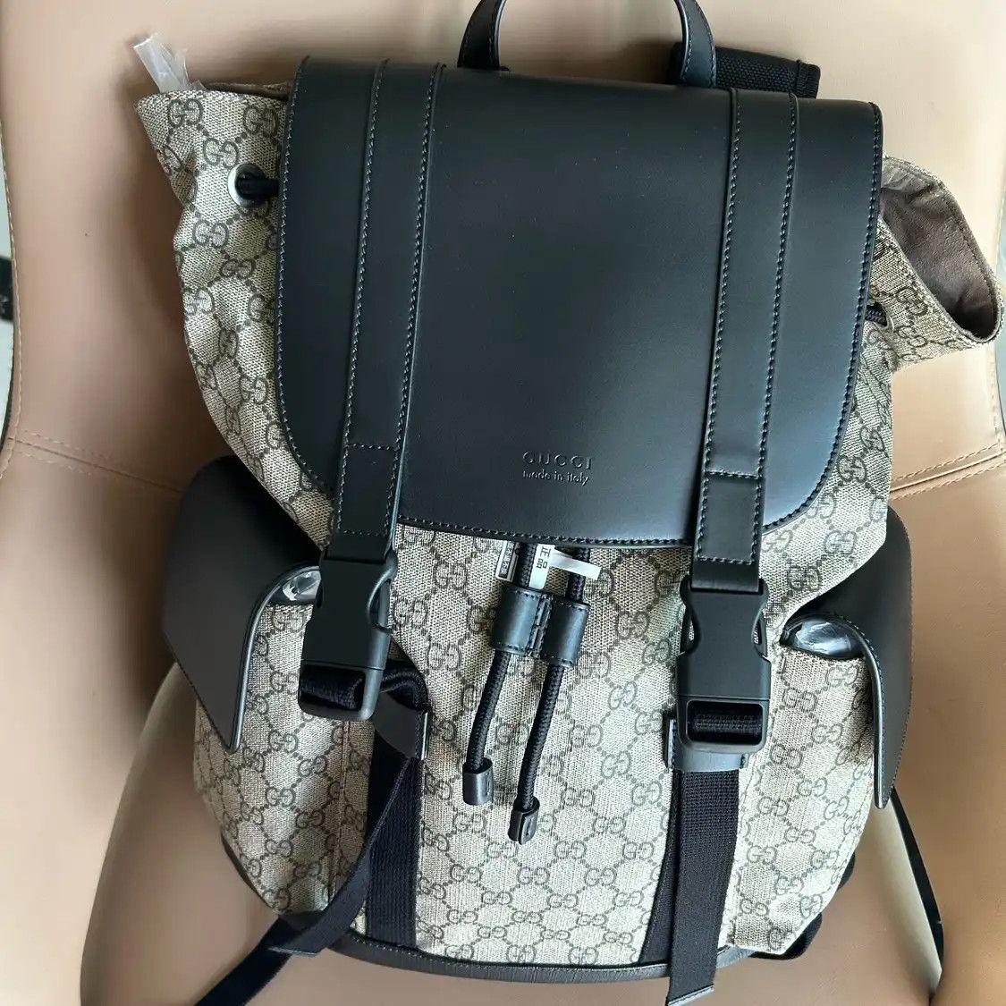 Gucci GUCCI brown coated canvas monogram backpack | Grailed display picture 2