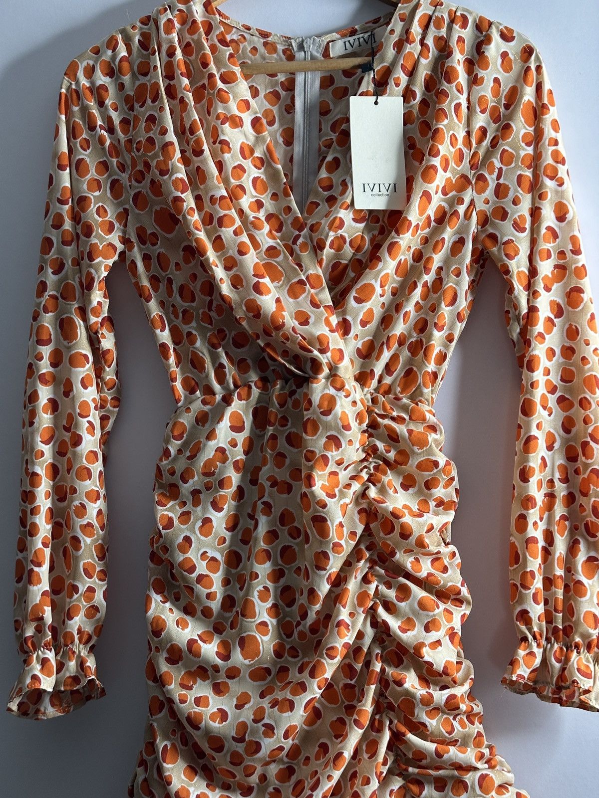 Designer IVIVI Women’s Ruched Polka Dot Mini Dress - Size s Size S / US 4 / IT 40 - 2 Thumbnail