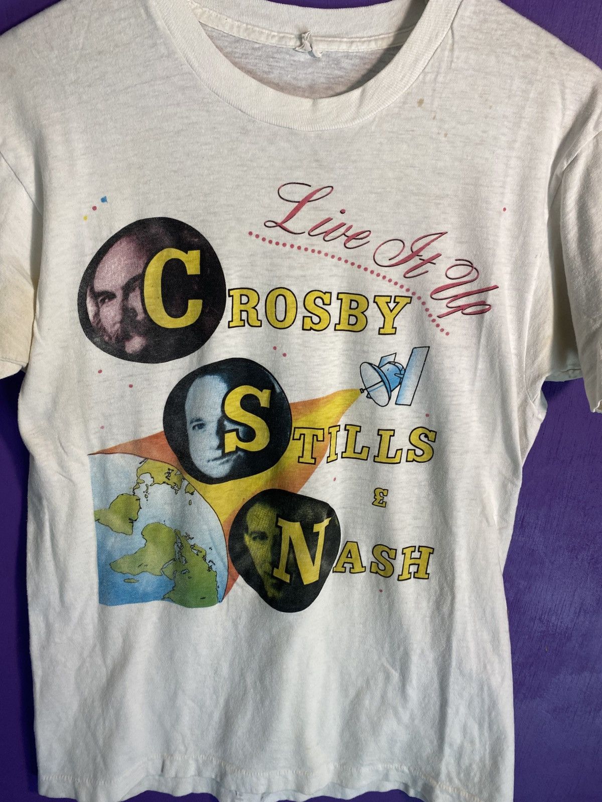 Band Tees Vintage 1990 Crosby stills n Nash live it up tour tee Size US M / EU 48-50 / 2 - 3 Thumbnail