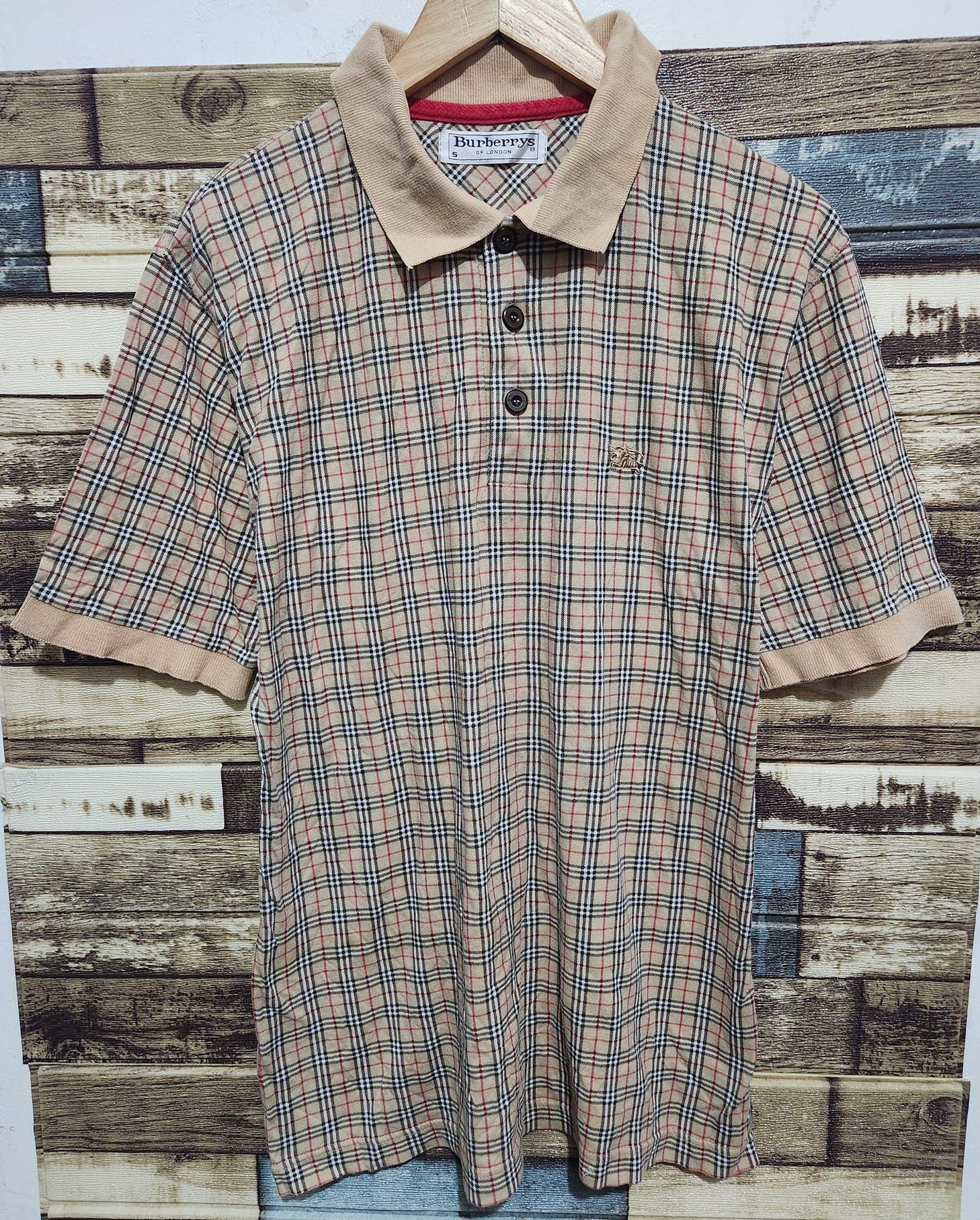 Burberry × Vintage Vintage Burberrys 90s Polo Shirt Nova Checkered Size US S / EU 44-46 / 1 - 1 Thumbnail