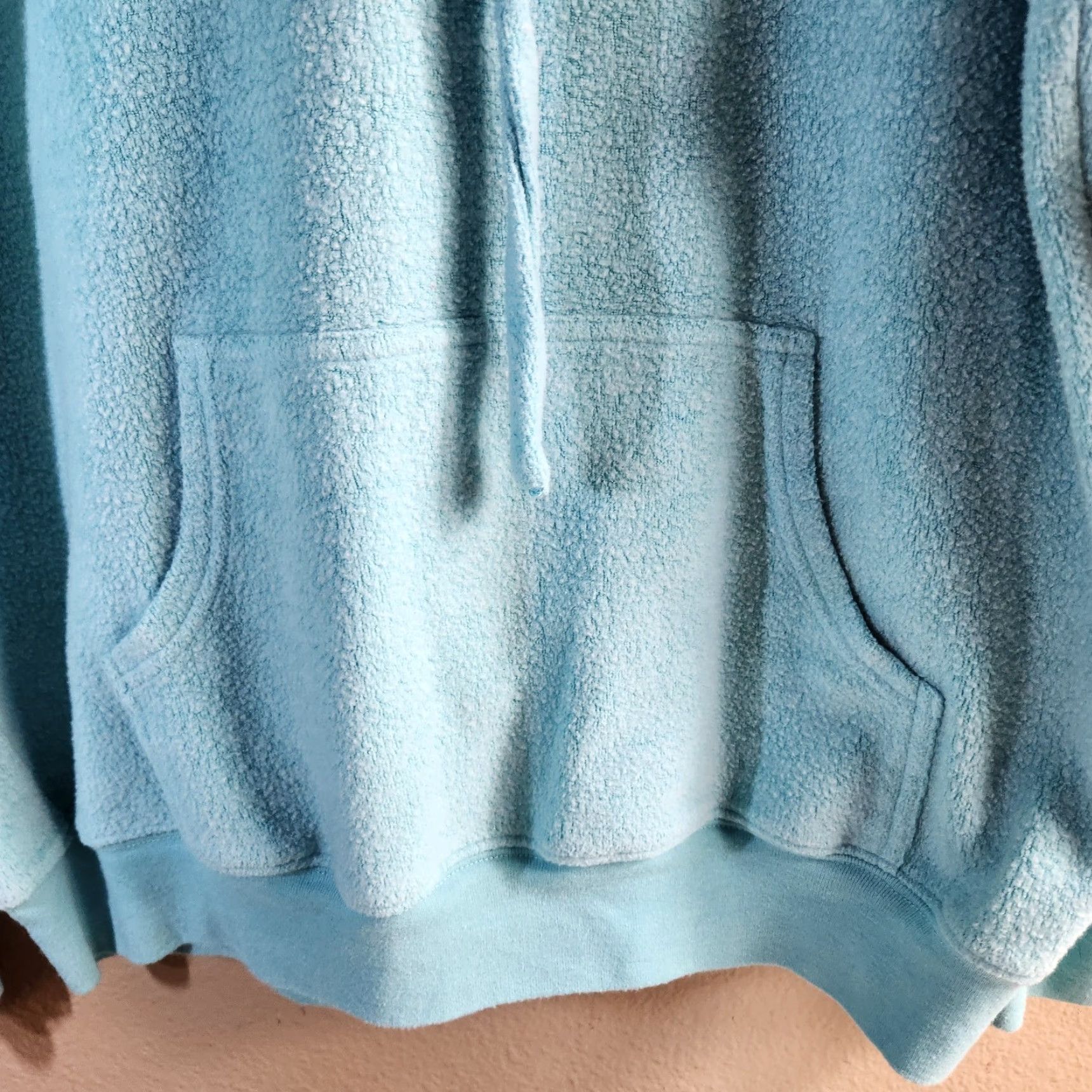 Vintage Soft Serve Womens Hoodie |L| Aquamarine Cloud Cotton Pullover Sweatshirt Pullover Hoodie with Pockets - Fall Winter Spring Casual Beach USA Womens Size L / US 10 / IT 46 - 2 Thumbnail