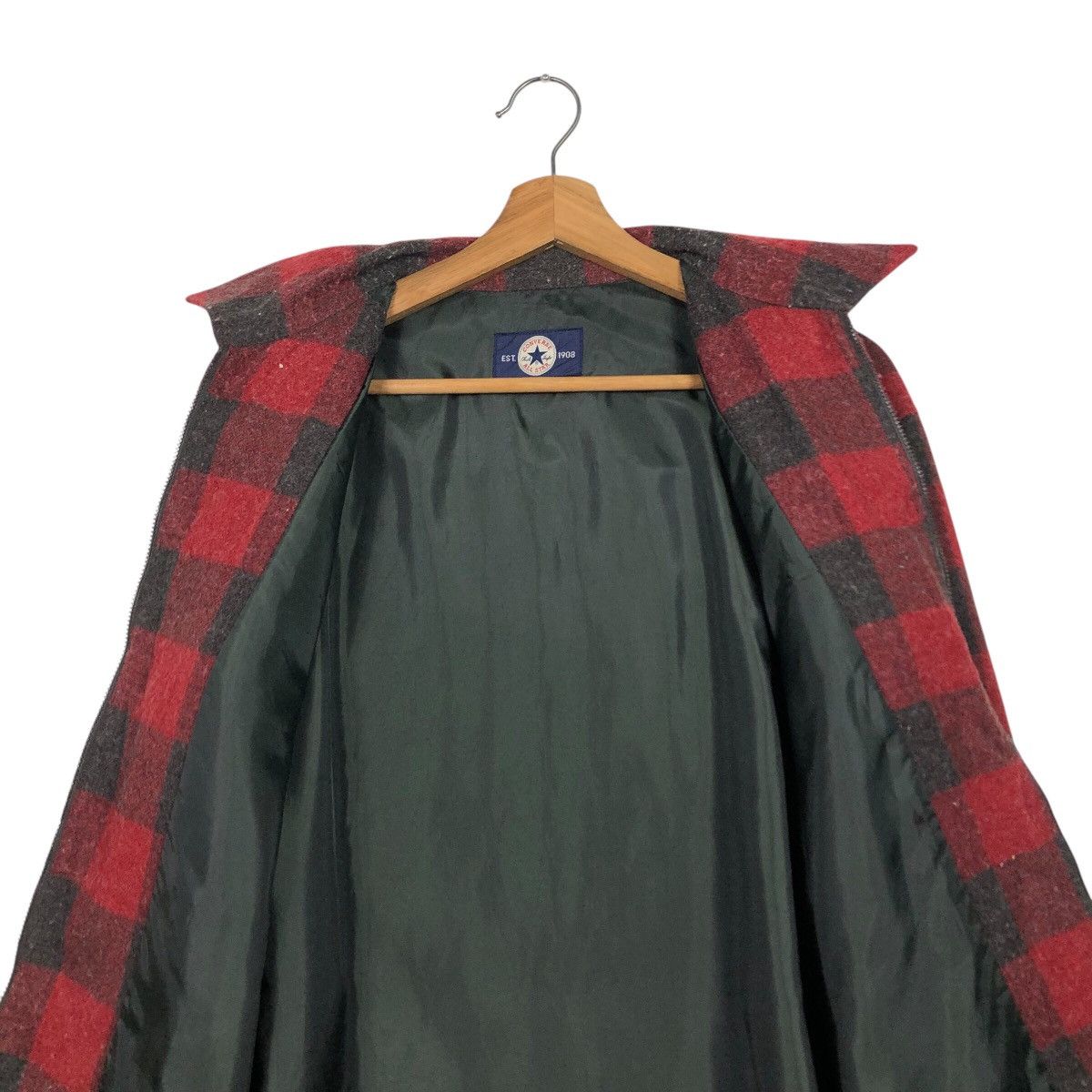 Japanese Brand 📌Vintage Wool Zipper Jacket Tartan Design Converse All Star Size US M / EU 48-50 / 2 - 14 Thumbnail