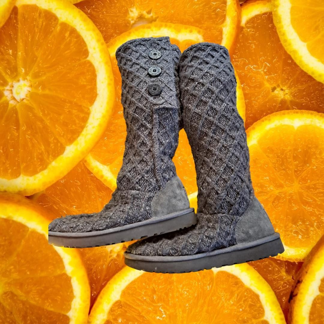 Ugg Ugg Gray Knit Knee High Boots with Buttons Size 10 Size US 10 / IT 40 - 3 Thumbnail