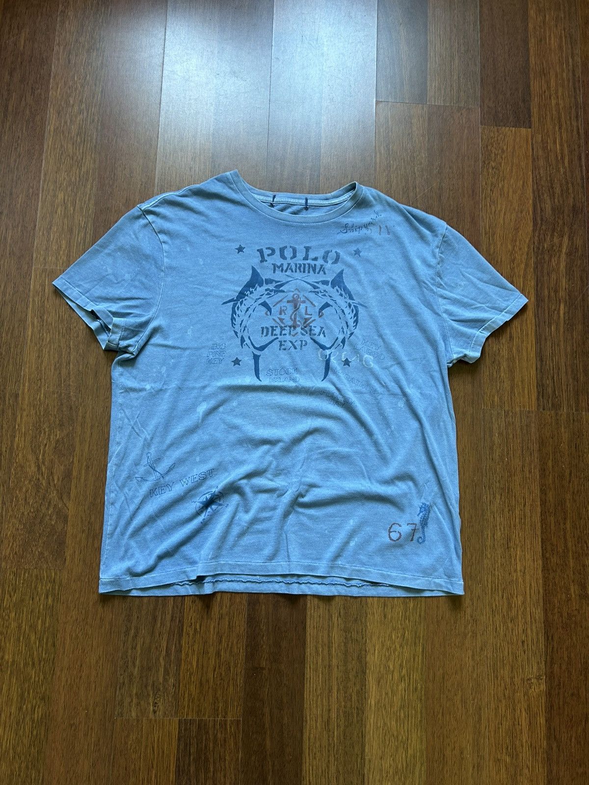 Polo Ralph Lauren Vintage Polo Ralph Lauren Marina Faded T-shirt Men’s Size XL Size US XL / EU 56 / 4 - 1 Thumbnail