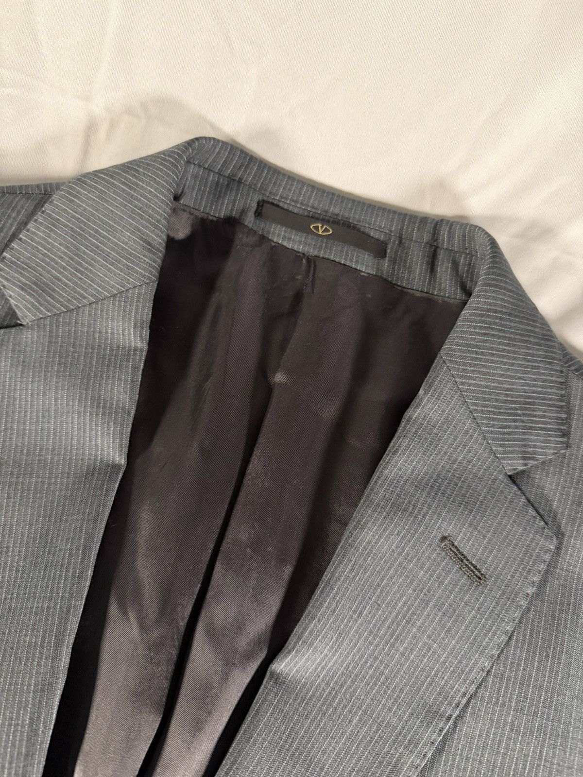 Valentino Valentino Roma Men’s 2 Button Grey Blazer Pinstripe Size 46R Size 46R - 4 Thumbnail