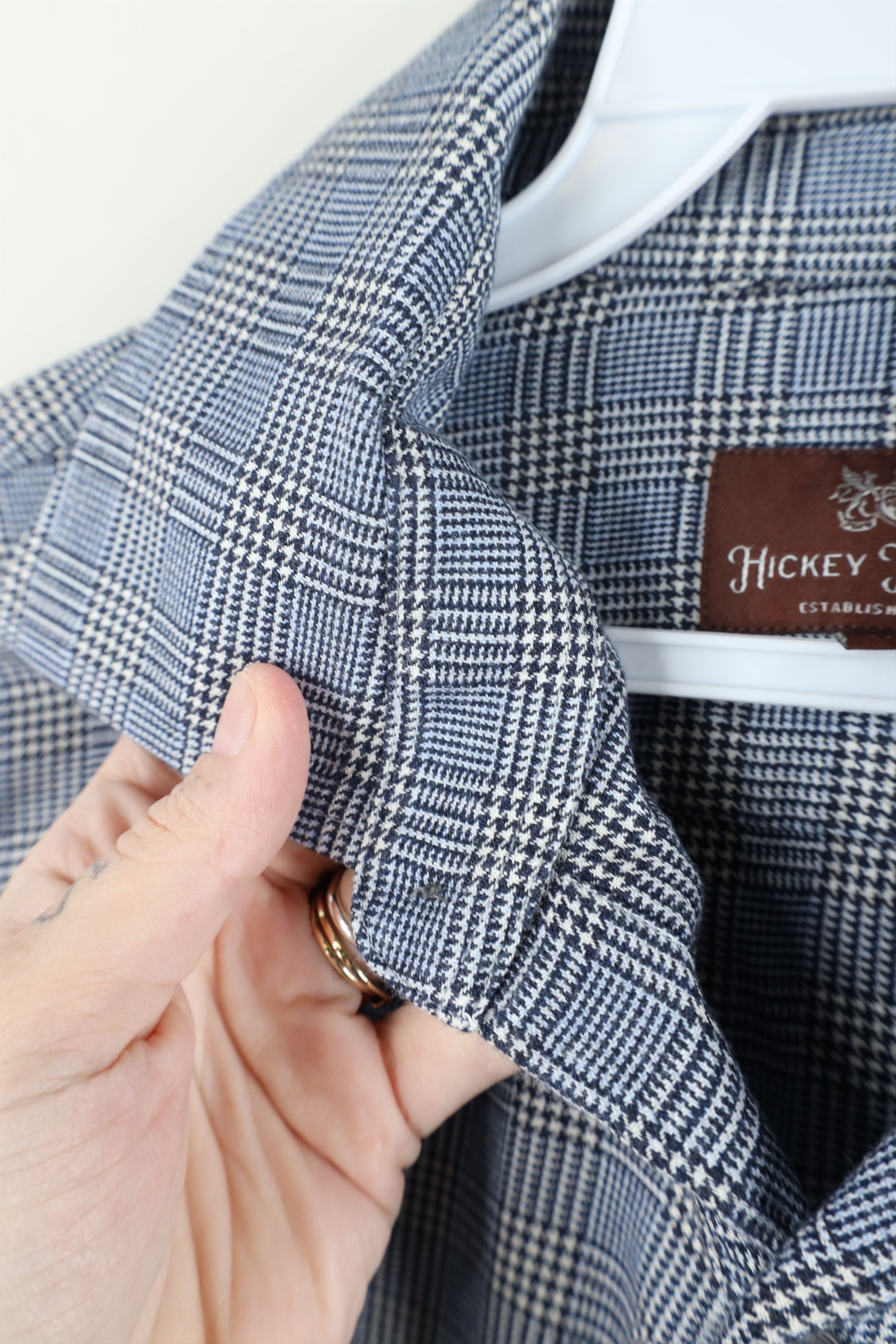 Hickey Freeman Vintage 90s Hickey Freeman Houndstooth Flannel Button Shirt Size US M / EU 48-50 / 2 - 6 Thumbnail