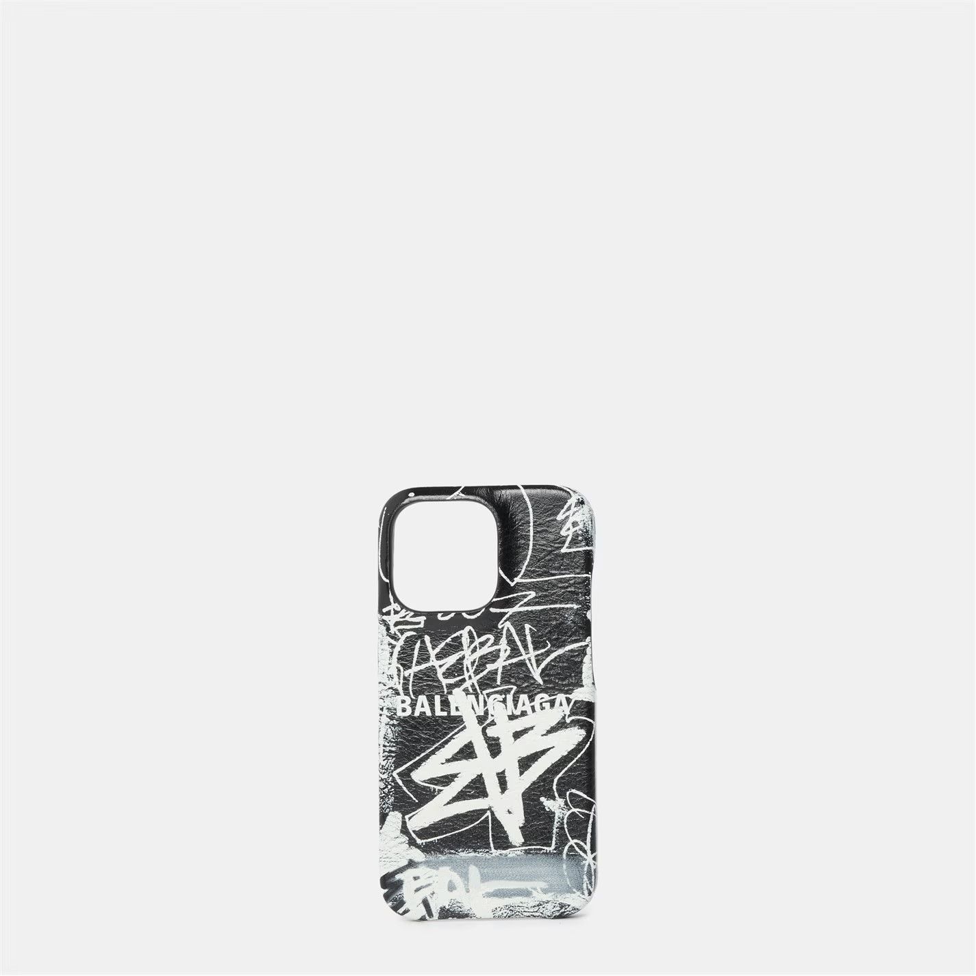 Balenciaga o1g2r1mq0226 Size: OS / Phone Case In Black/White Size ONE SIZE - 1 Thumbnail