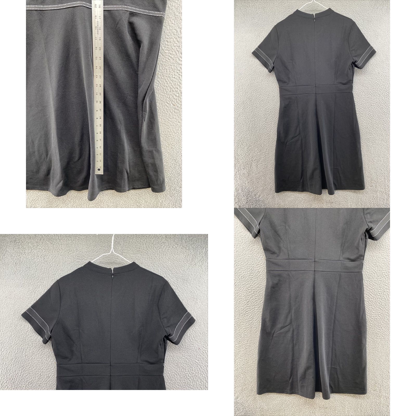 Vintage Homeyee Women’s Short Sleeve Shirt Dress Black 12 Cotton Polyester Spandex Logo Knee Length Dress Woman Shirt Dress Size XL / US 12-14 / IT 48-50 - 8 Thumbnail