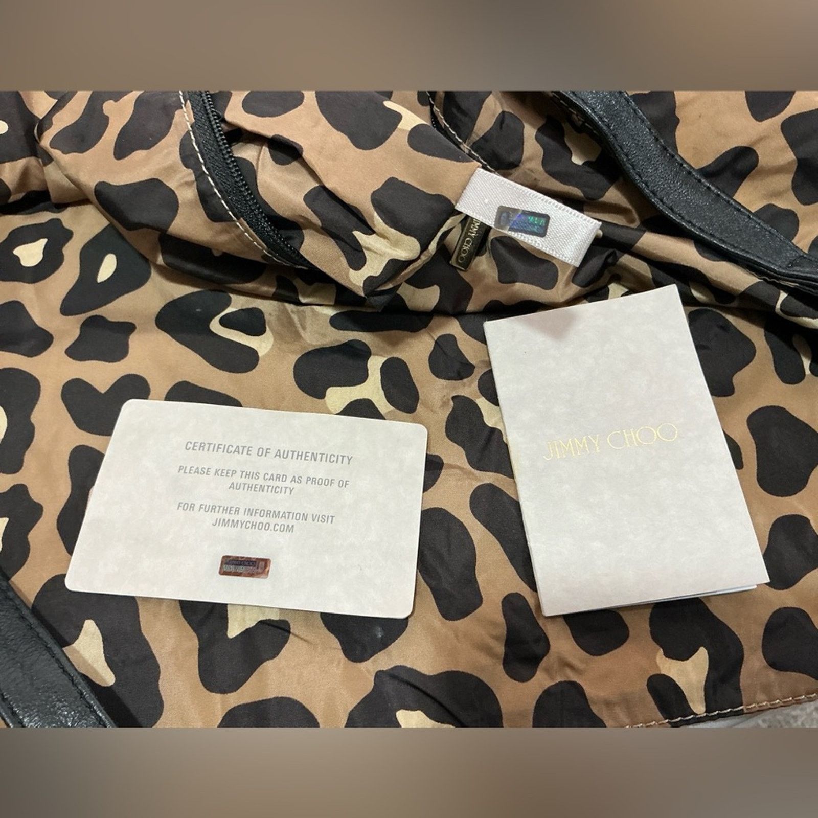Jimmy Choo Jimmy Choo Leopard Print Nylon Tote Bag with Baby pouch Size ONE SIZE - 14 Thumbnail