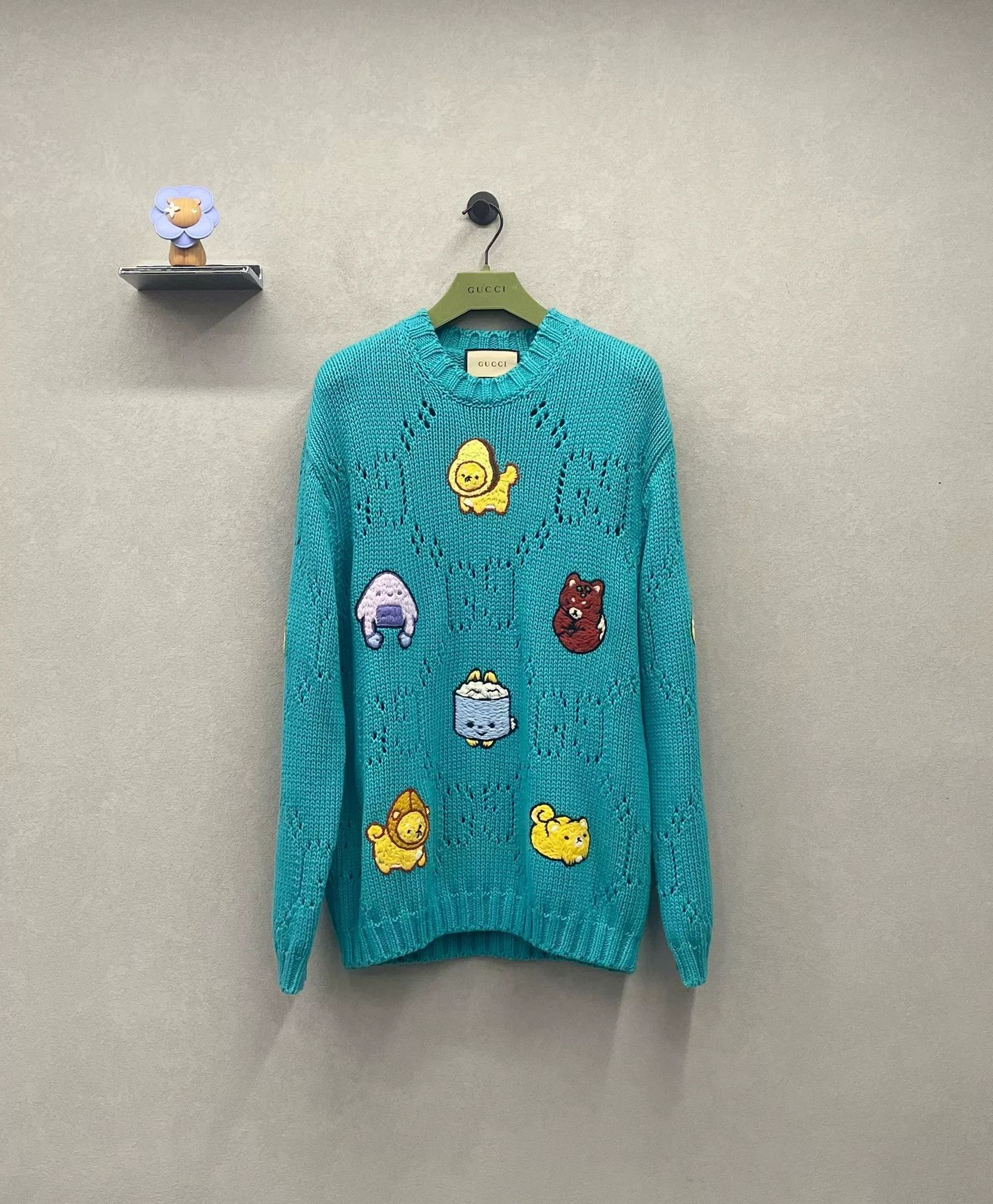 Gucci Gucci Blue Cartoon Embroidery Sweater Size M / US 6-8 / IT 42-44 - 1 Thumbnail