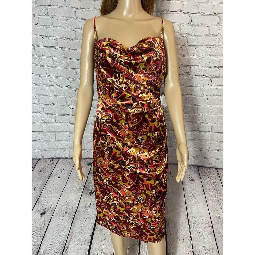 Laundry by Shelli Segal NWT New $138 Laundry By Shelli Segal Cowl-Neck Slip Dress S Size L / US 10 / IT 46 - 9 Thumbnail