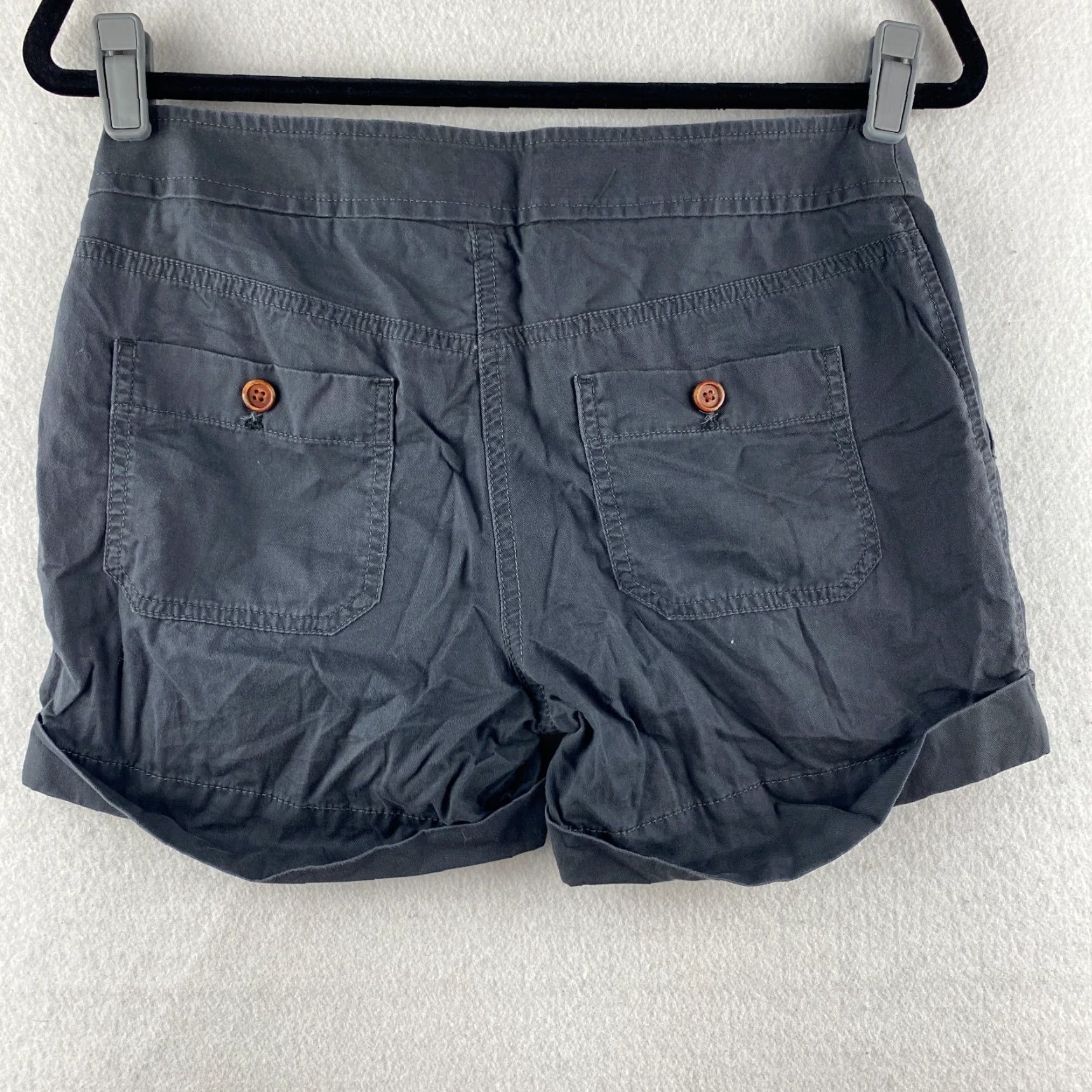 J.Crew J. CREW Shorts Womens 0 Gray Chino Utility Cuffed Button Pockets Hiking Dark Wash - Regular Fit, Belted, CottonTwill, Casual, Modern Womens Size 25" / US 0 / IT 36 - 7 Thumbnail