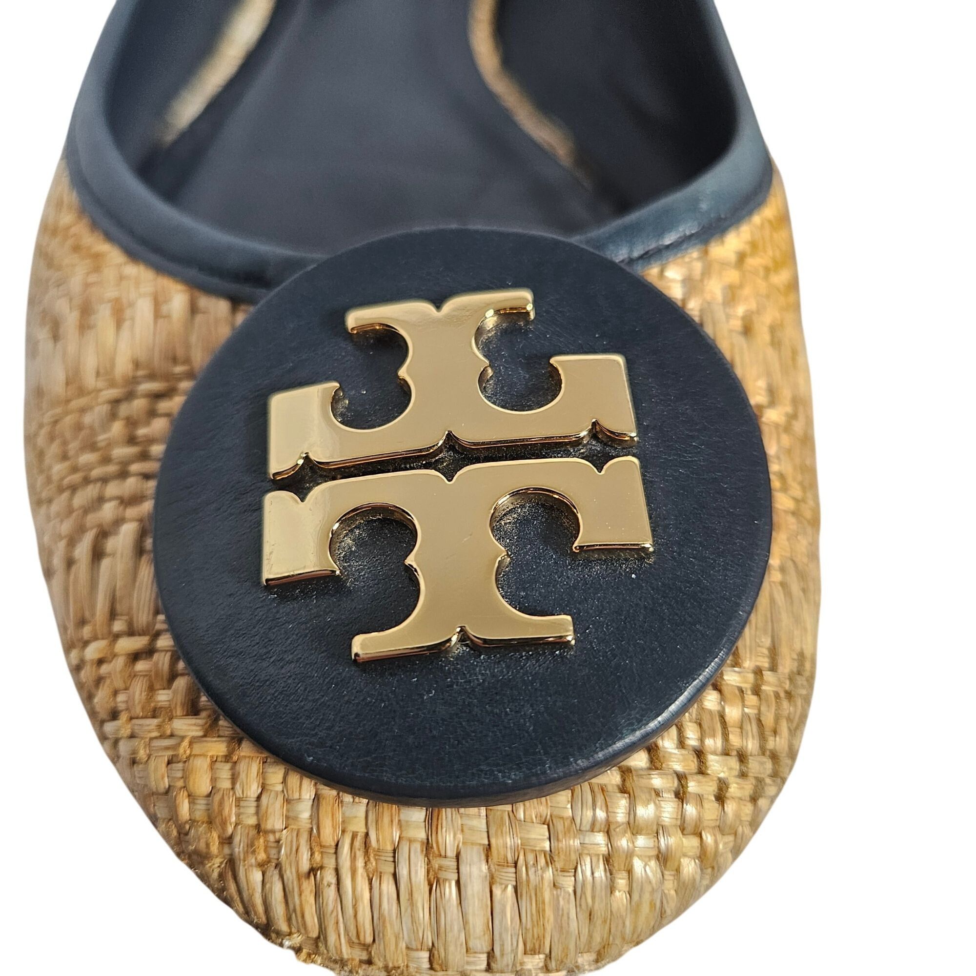Tory Burch Tory Burch Women Raffia Flats Black 8M Coastal, Old Money, C Size US 8 / IT 38 - 11 Thumbnail