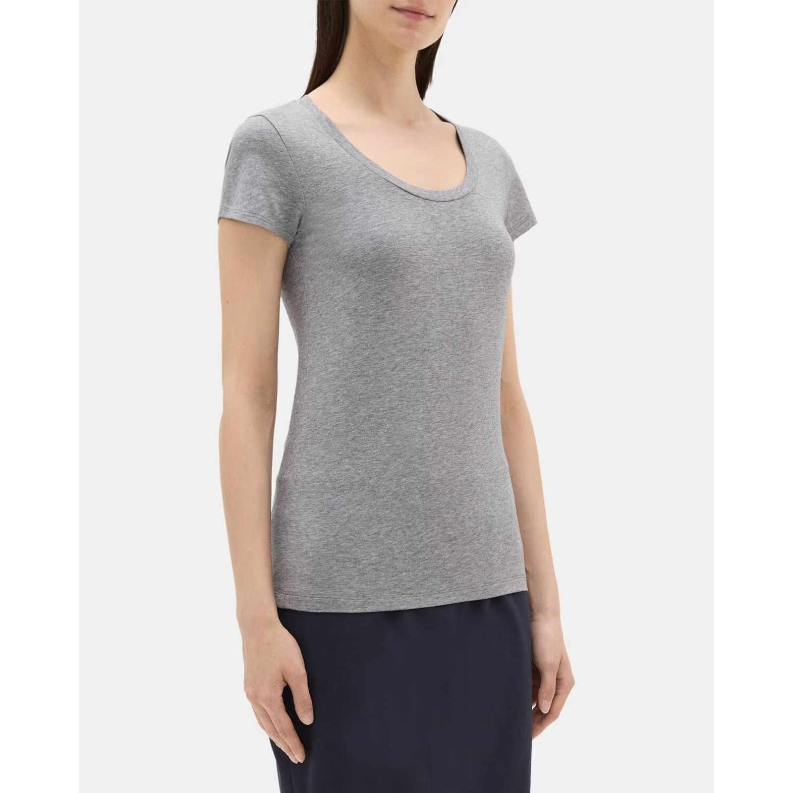 Theory Theory Women Short-Sleeve Tee Stretch Cotton Size M A000508 Size M / US 6-8 / IT 42-44 - 3 Thumbnail