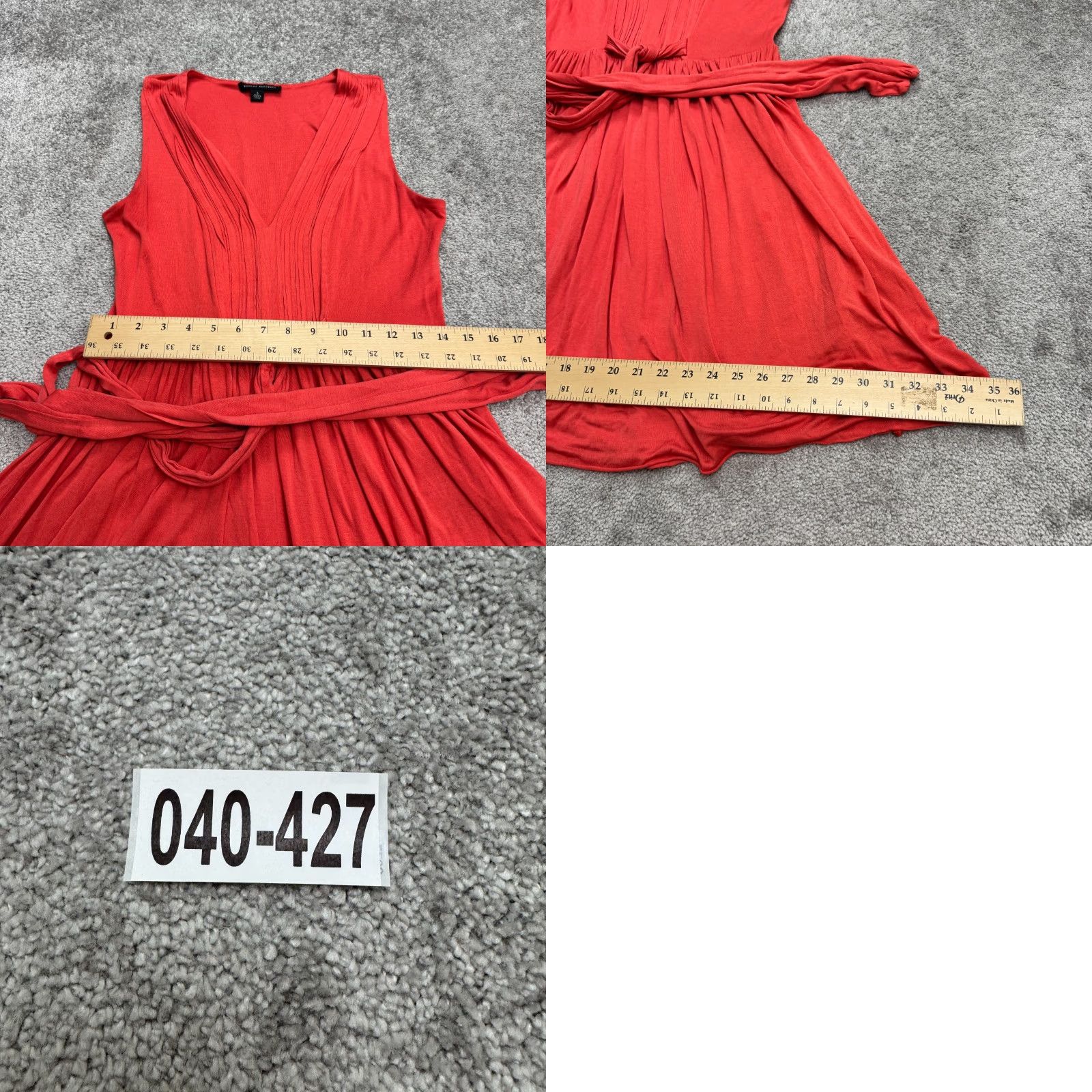 Banana Republic Banana Republic Silk Blend Sleeveless A-Line Dress Women S Red V-Neck Casual Size S / US 4 / IT 40 - 9 Thumbnail