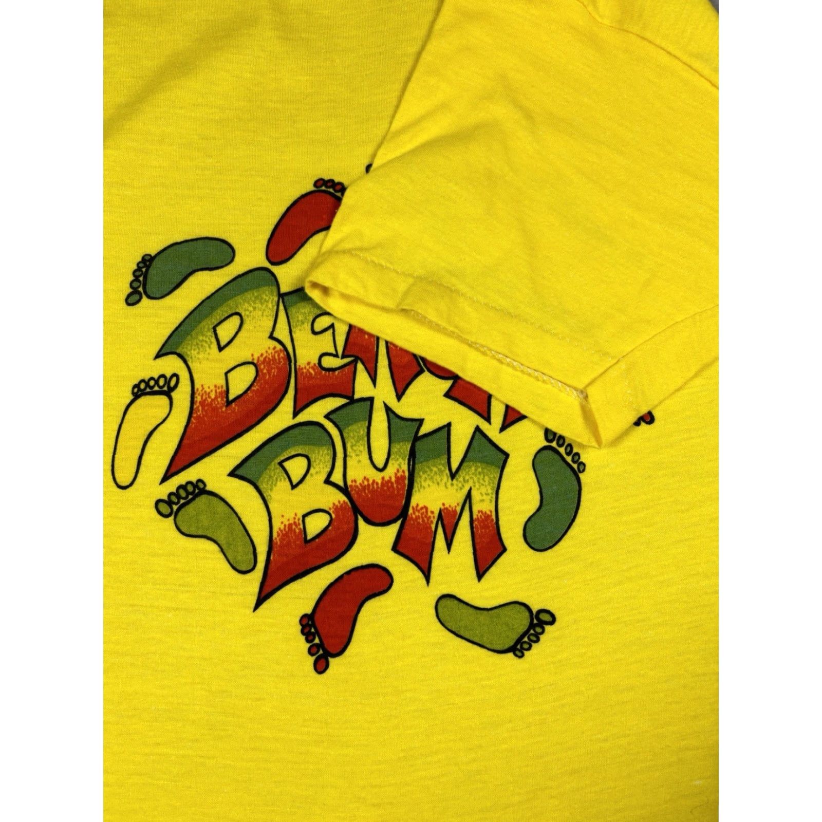 Vintage VINTAGE Beach Bums T-Shirt XL Men Yellow 70s Beach Graphic Print Short Sleeve Cotton Size US XL / EU 56 / 4 - 3 Thumbnail