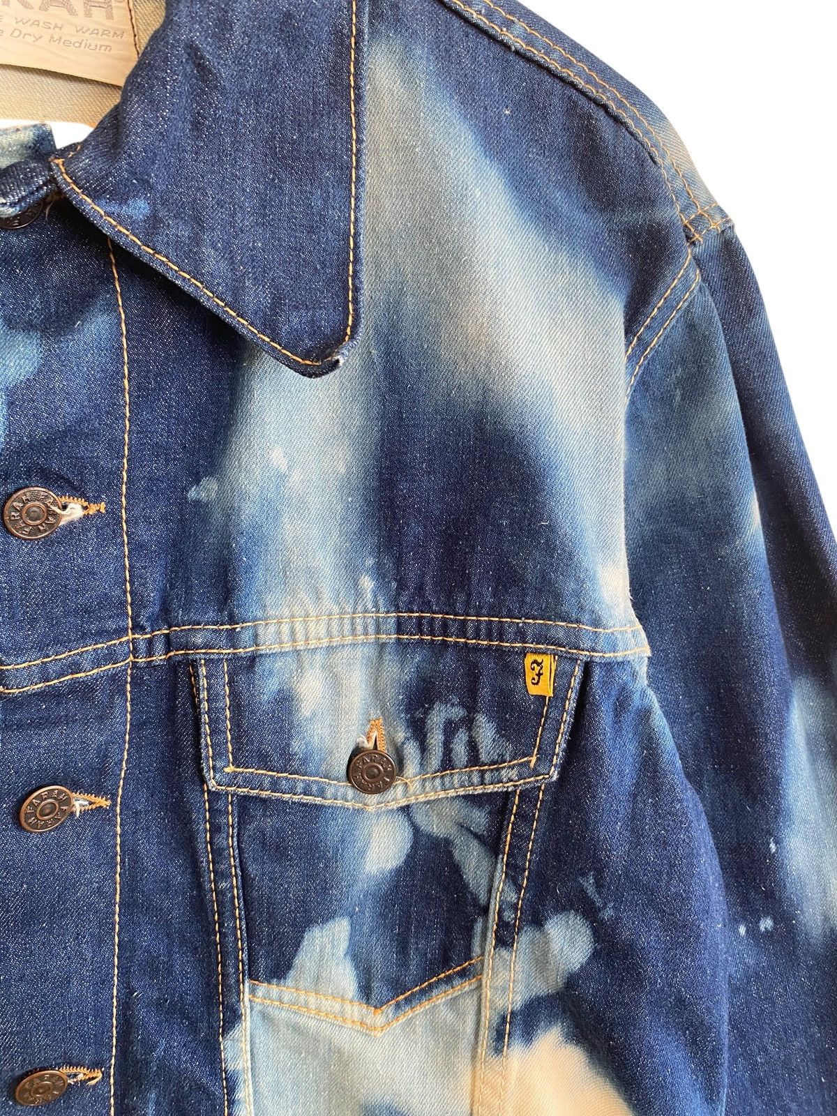 Farah Vintage Brand Farah Bleach Trucker Denim Jacket 1970s Size US M / EU 48-50 / 2 - 5 Thumbnail