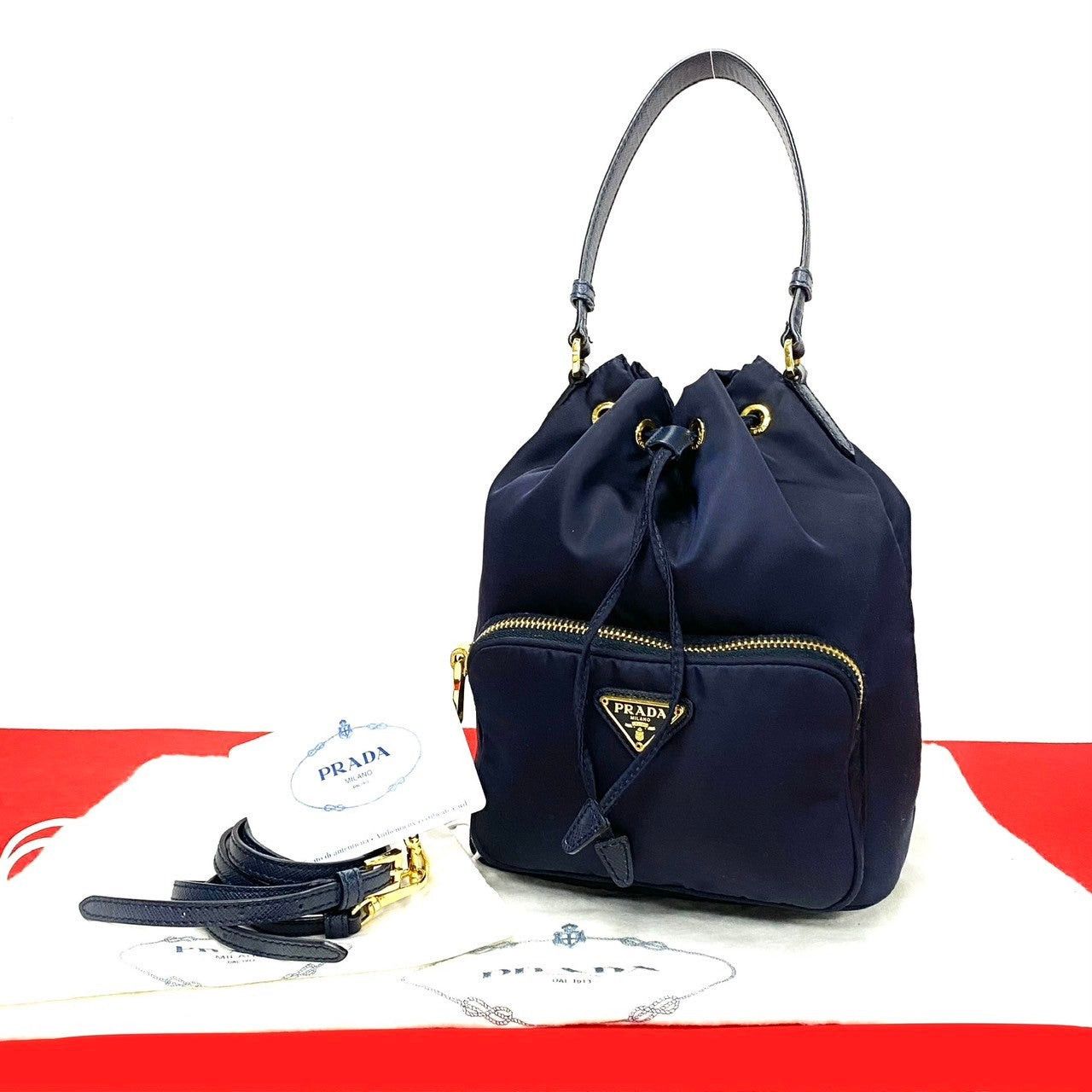 Prada Prada Shoulder Bag Blue Synthetic Size ONE SIZE - 1 Thumbnail