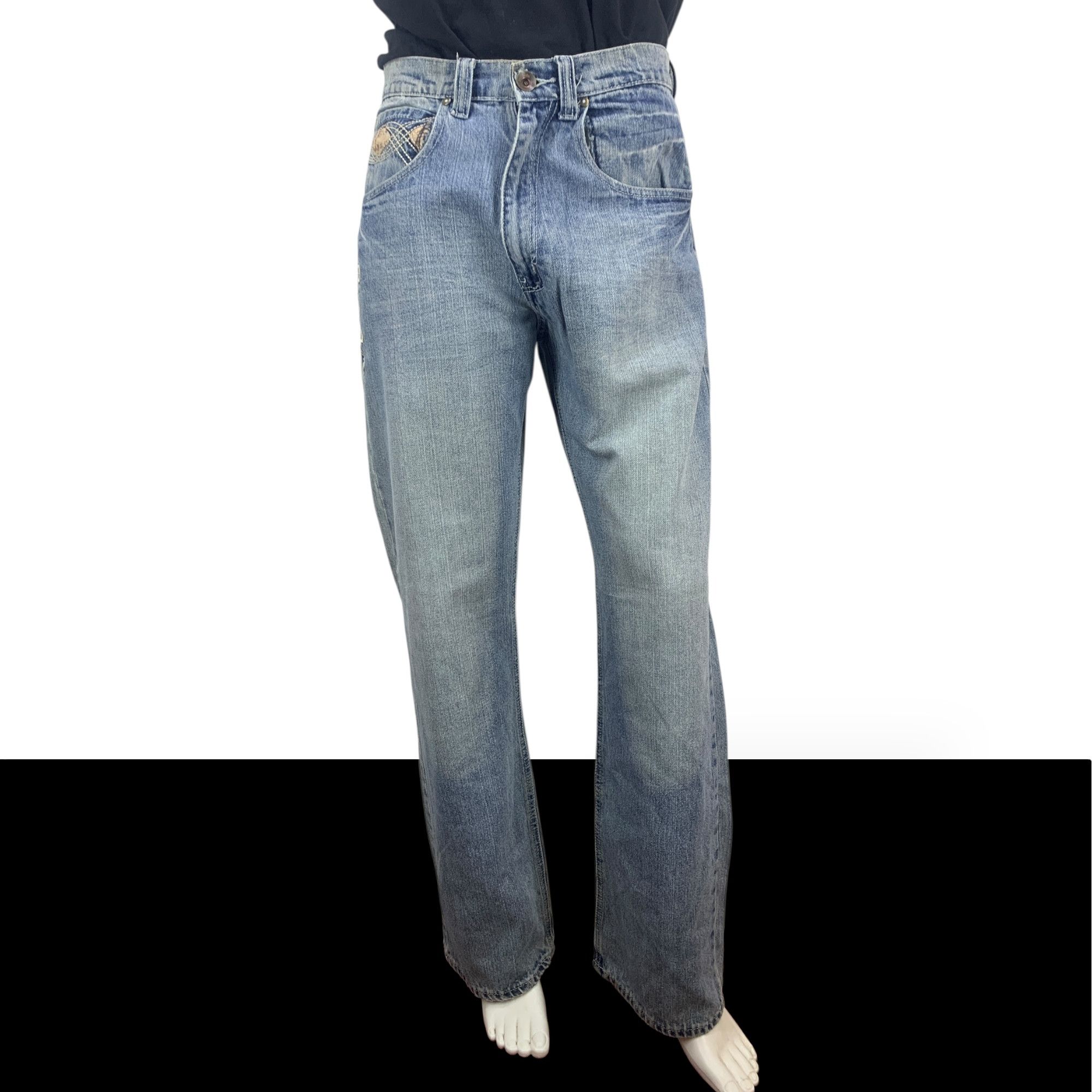 Sean John Sean John Baggy Denim Jeans Embroided Logo Jeans Hip Hop Size US 32 / EU 48 - 1 Thumbnail