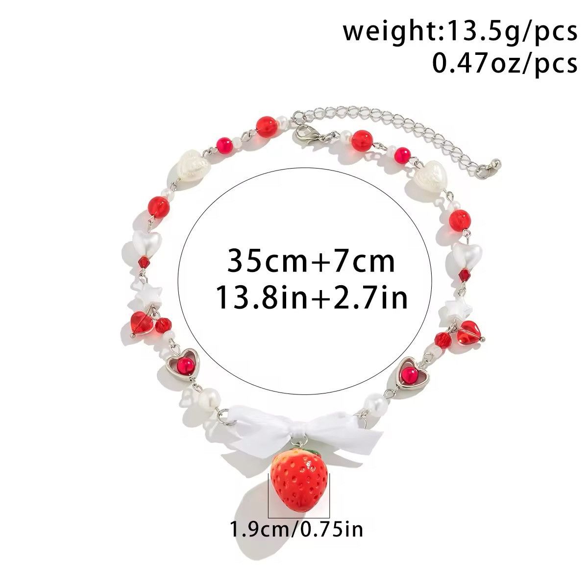 Jewelry Korean Cute Red Strawberry Pendant Collar Necklace Size ONE SIZE - 6 Thumbnail