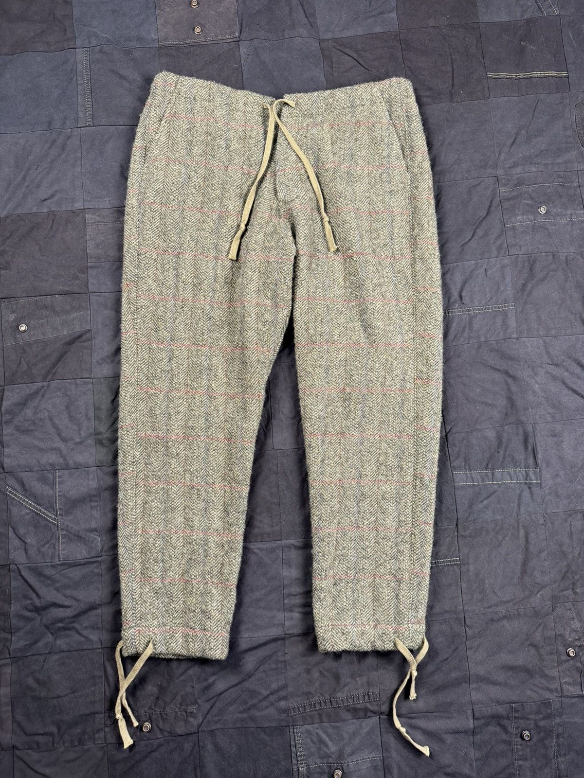 image of Greg Lauren Wool / Cotton Blend Pants in Green, Men's (Size 34)