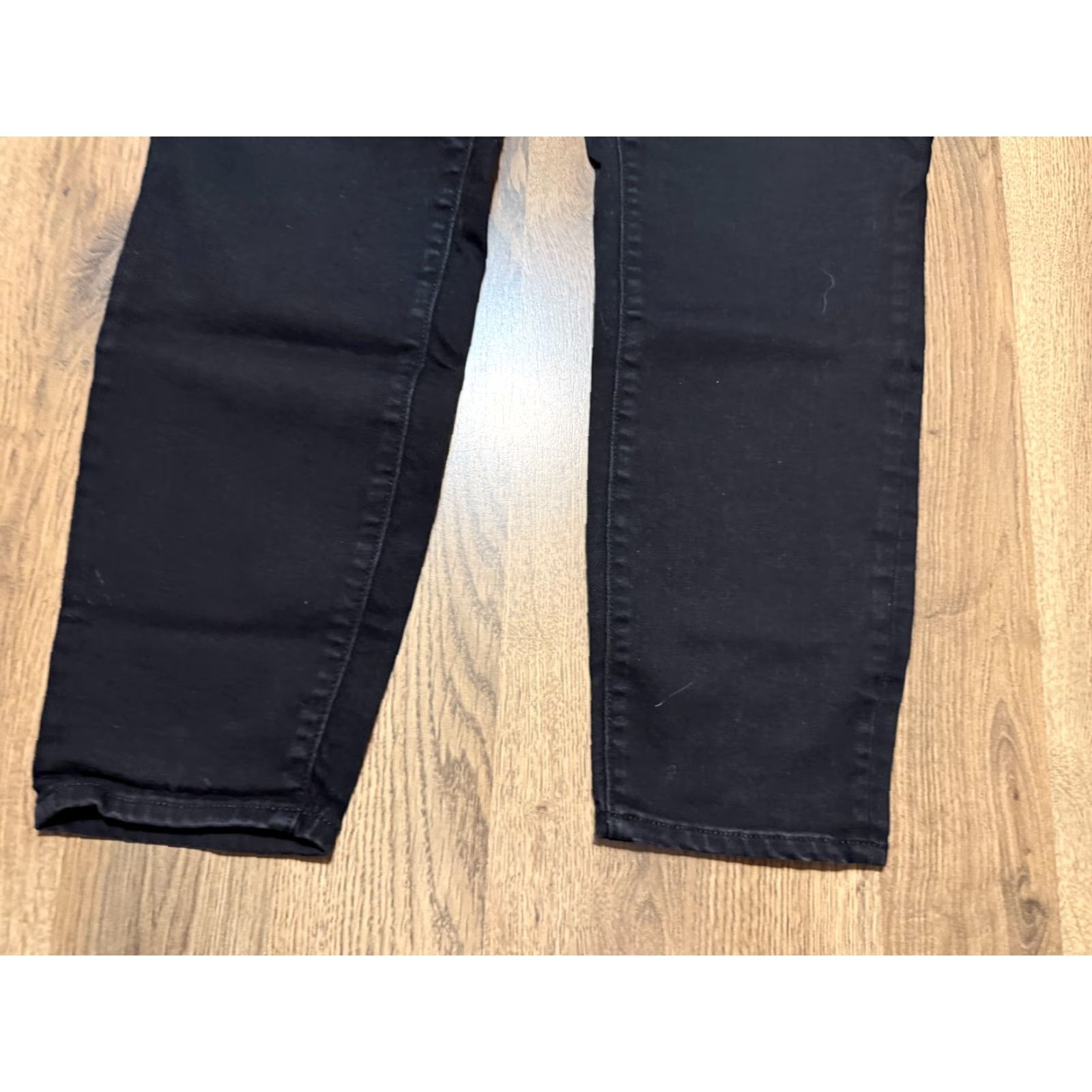 Lands' End Lands' End Jeans Women's 16 Black Denim Skinny Dark Wash High Rise Regular Size 16 5-Pocket Design Womens Size 38" / US 16 / IT 52 - 3 Thumbnail