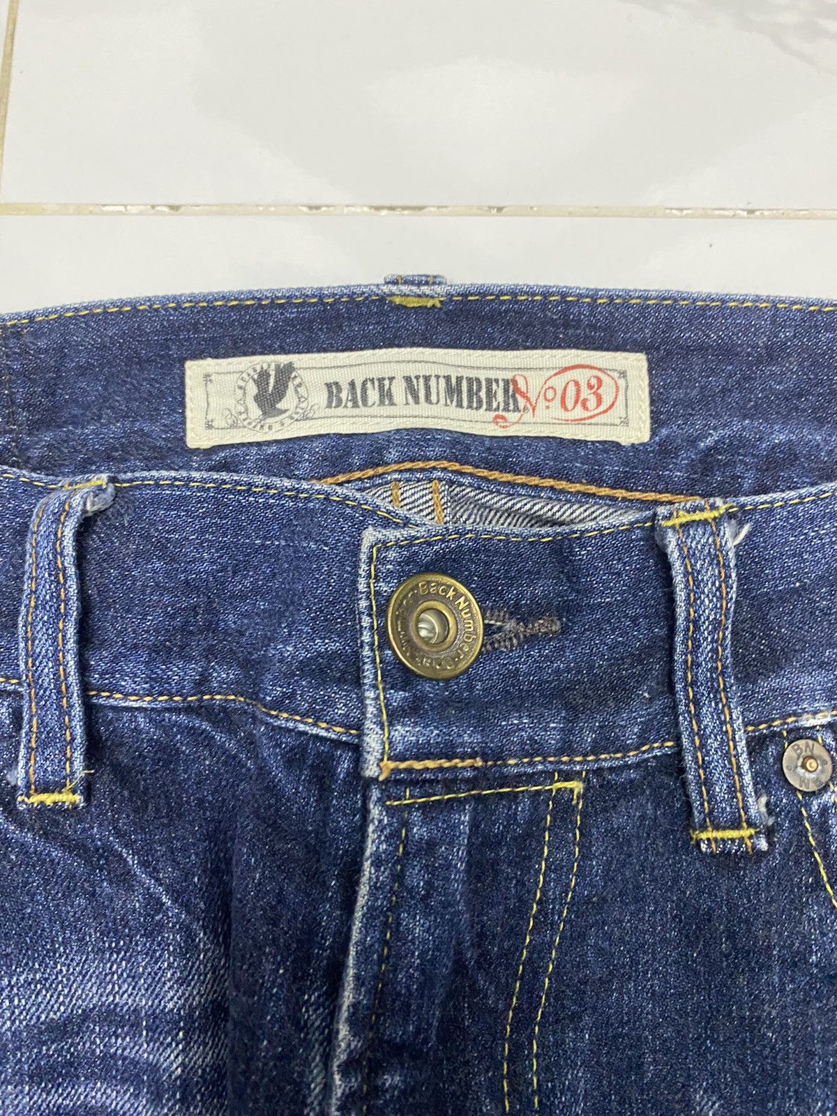 Hysteric Glamour × Japanese Brand VINTAGE BACK NUMBER BAGGY DISTRESSED DENIM JEANS Size US 31 - 7 Thumbnail