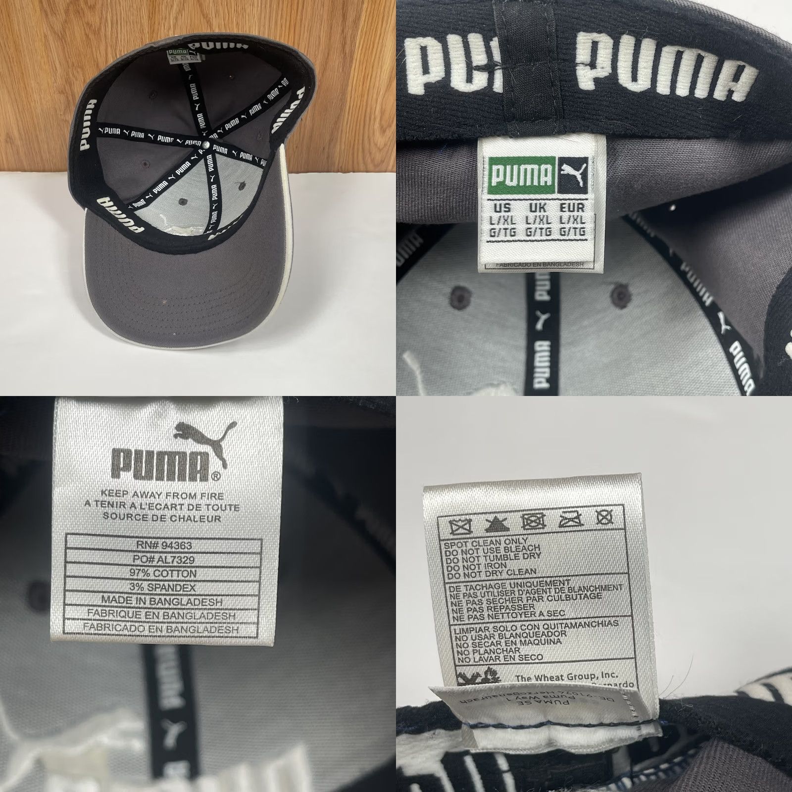 Puma PUMA Embroidered Stretch Fitted Baseball Hat Cap Adult Size L/XL Solid Gray Size ONE SIZE - 8 Thumbnail