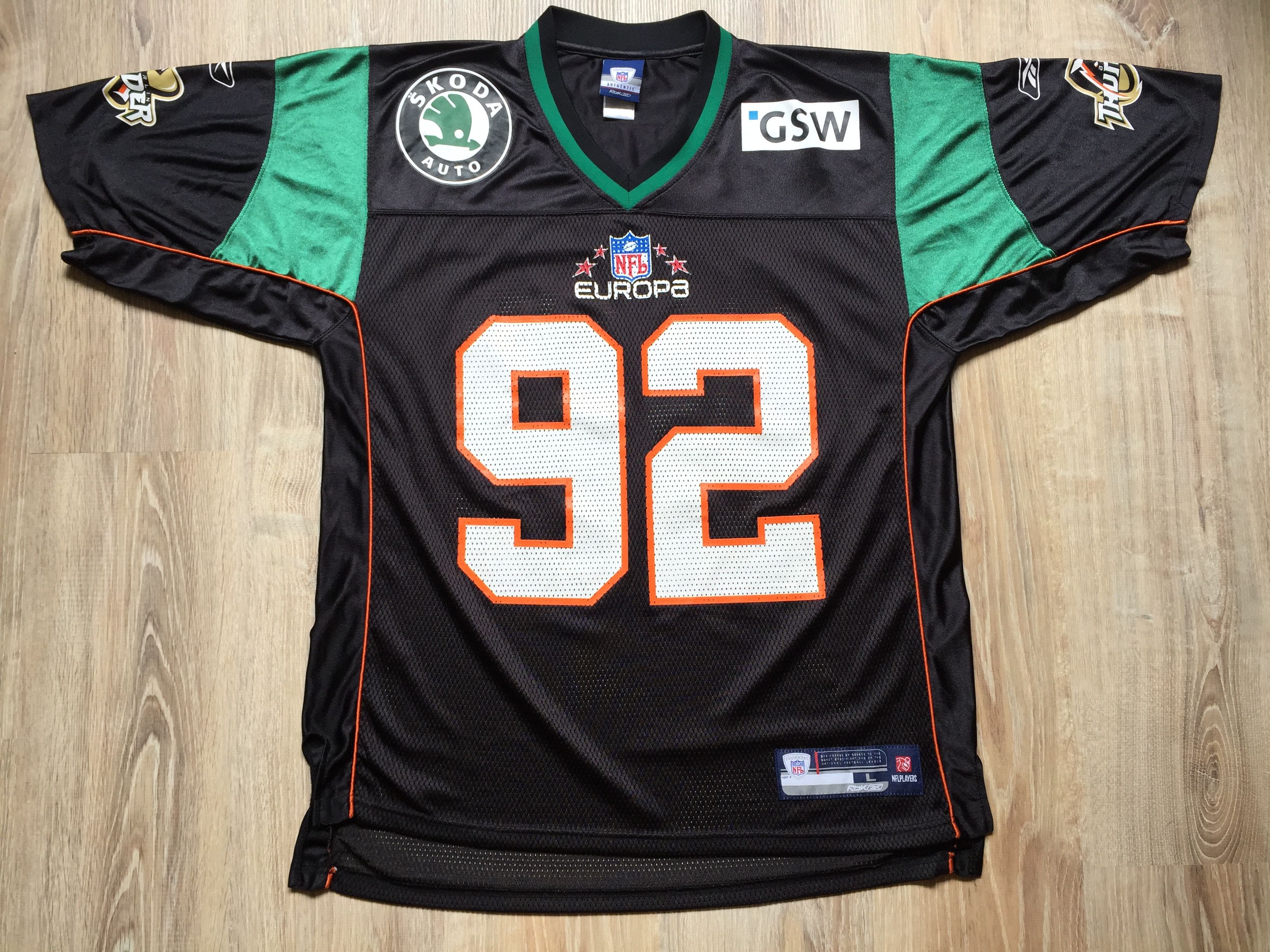 NFL × Reebok × Vintage Reebok NFL Berlin Thunder Patrick Finke #92 Jersey 2007 Size US L / EU 52-54 / 3 - 2 Thumbnail