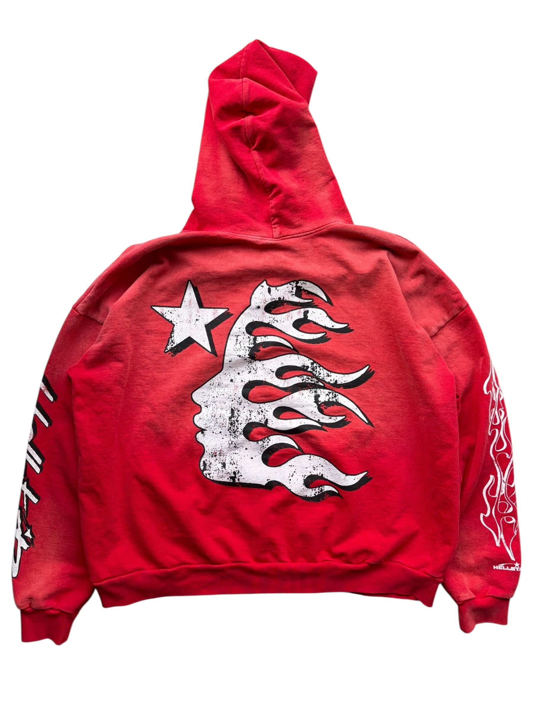 HELLSTAR Hellstar Red & White Hellstar Records Logo Hoodie Size US XL / EU 56 / 4 - 2 Thumbnail