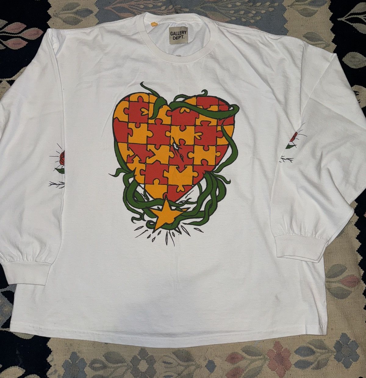 image of Gallery Dept. Puzzle Heart Tee in White, Men's (Size 2XL)