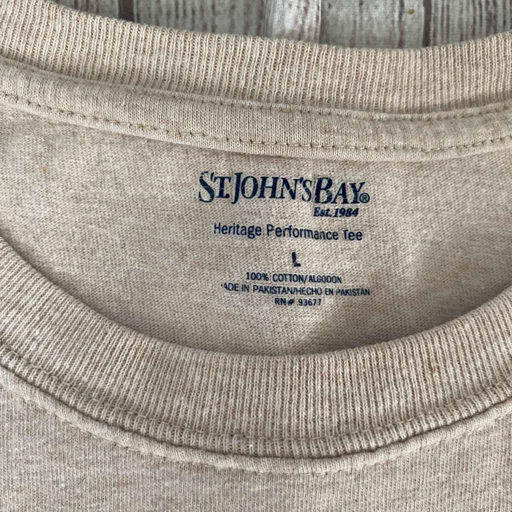 St. Johns Bay St John Bay men L heritage cotton blend short sleeve Crewnec Size US L / EU 52-54 / 3 - 6 Thumbnail