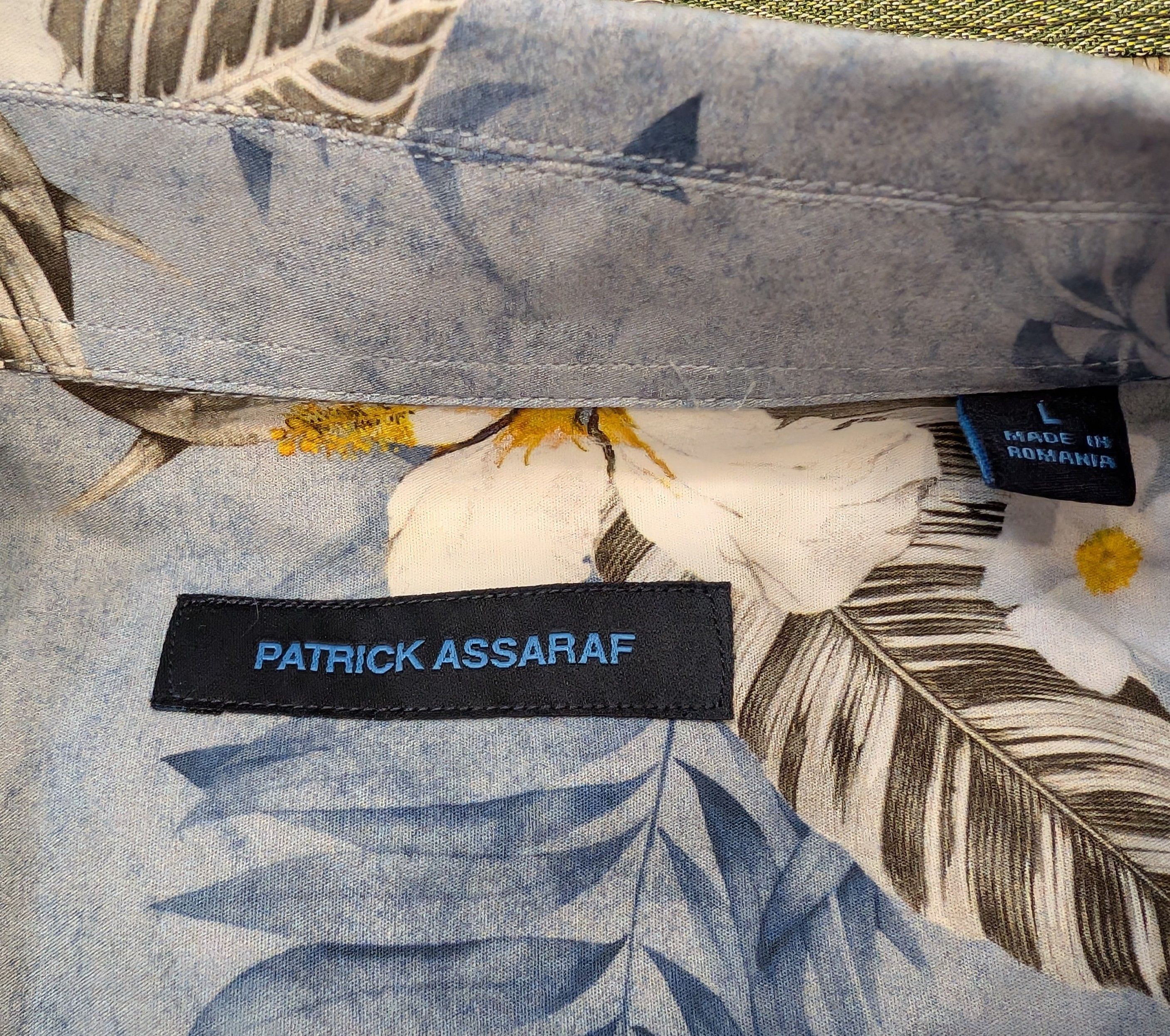 PATRICK ASSARAF Patrick Assaraf Sky Blue Floral Camp Shirt Made in Romania Size US L / EU 52-54 / 3 - 3 Thumbnail