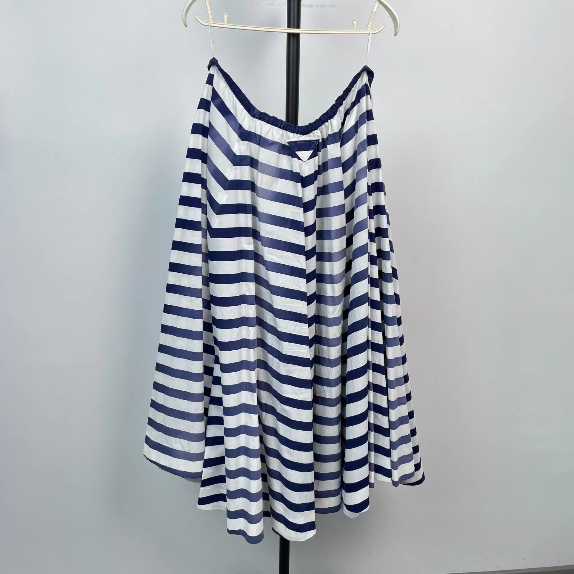 Prada Prada Striped Blue & White Midi Skirt Women's 36 Size 25" / US 0 / IT 36 - 1 Thumbnail