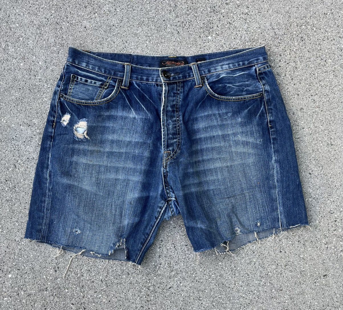 Christian Audigier × Ed Hardy × Von Dutch Ed Hardy by Christian Audigier Jean Shorts Cut Off Jorts Size US 36 / EU 52 - 1 Thumbnail