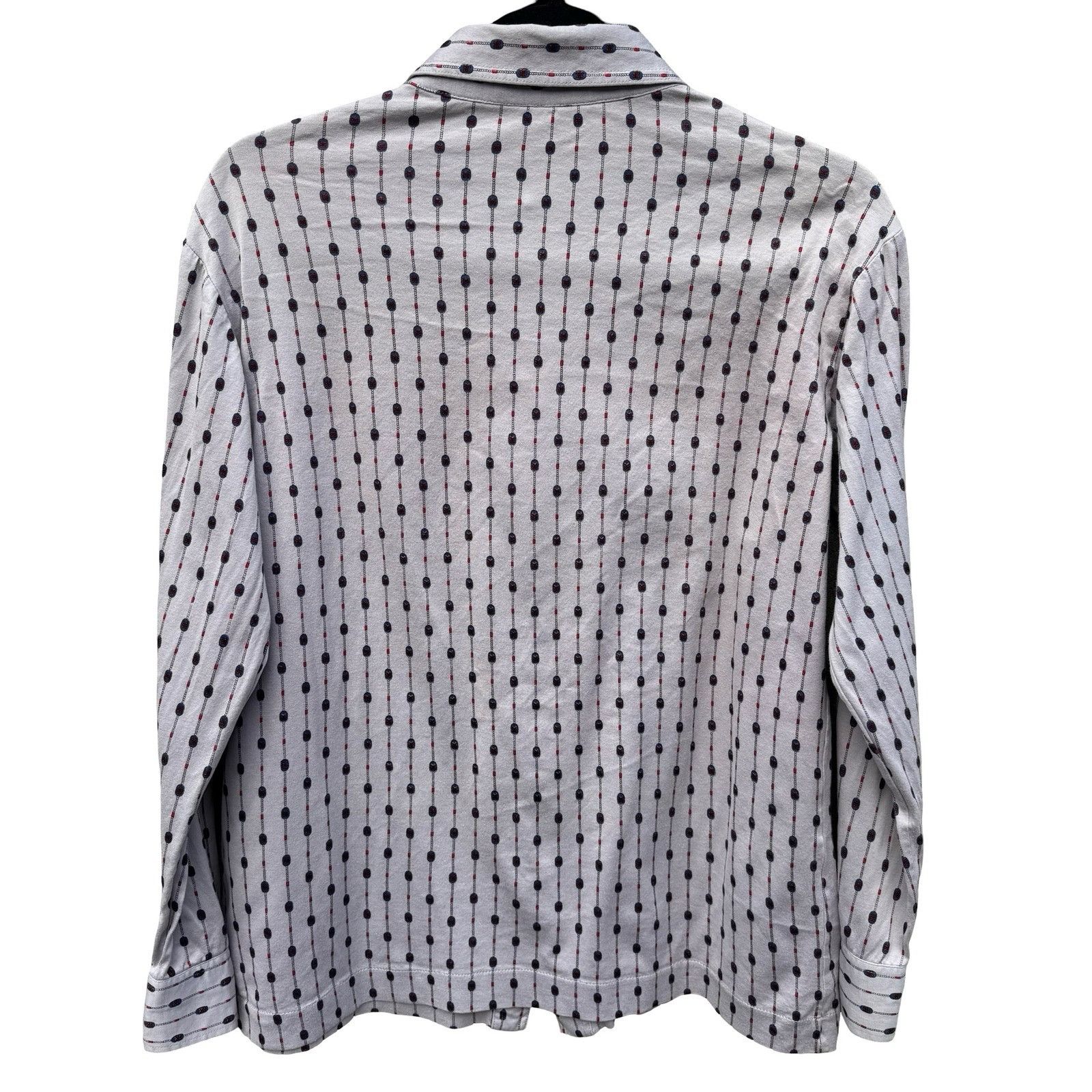 Other Italyva La Moda Italy Mens Grey Geometric Chain Print Button Size US M / EU 48-50 / 2 - 6 Thumbnail