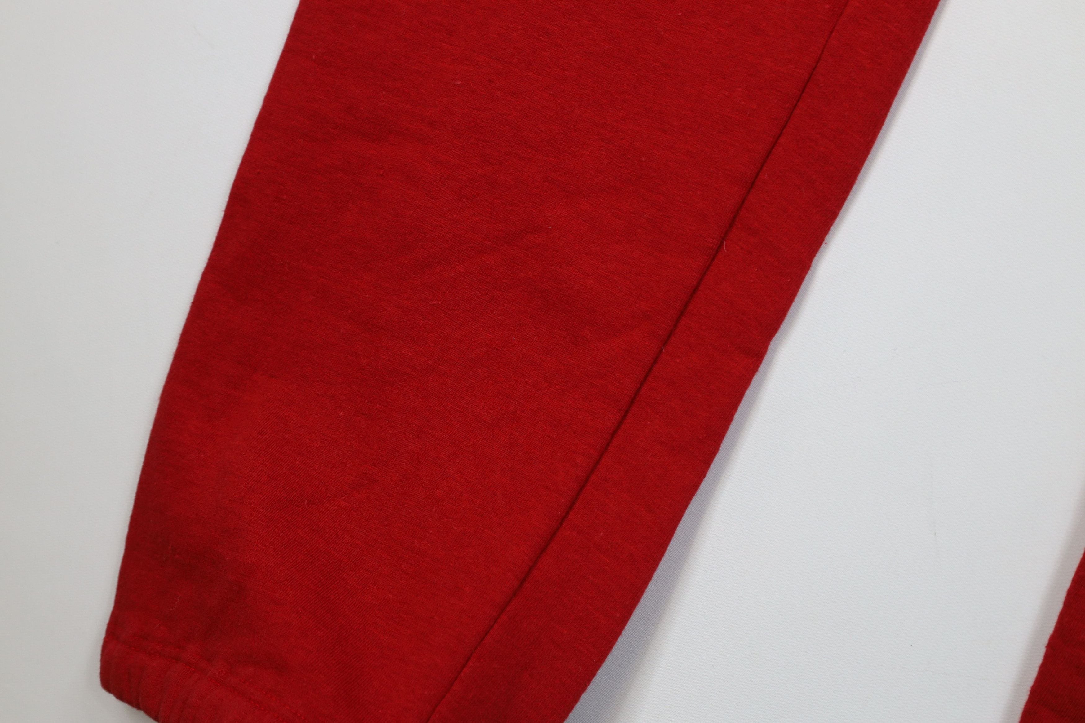 Vintage Vintage 70s Streetwear Distressed Blank Sweatpants Pants Red Size US 34 / EU 50 - 5 Thumbnail