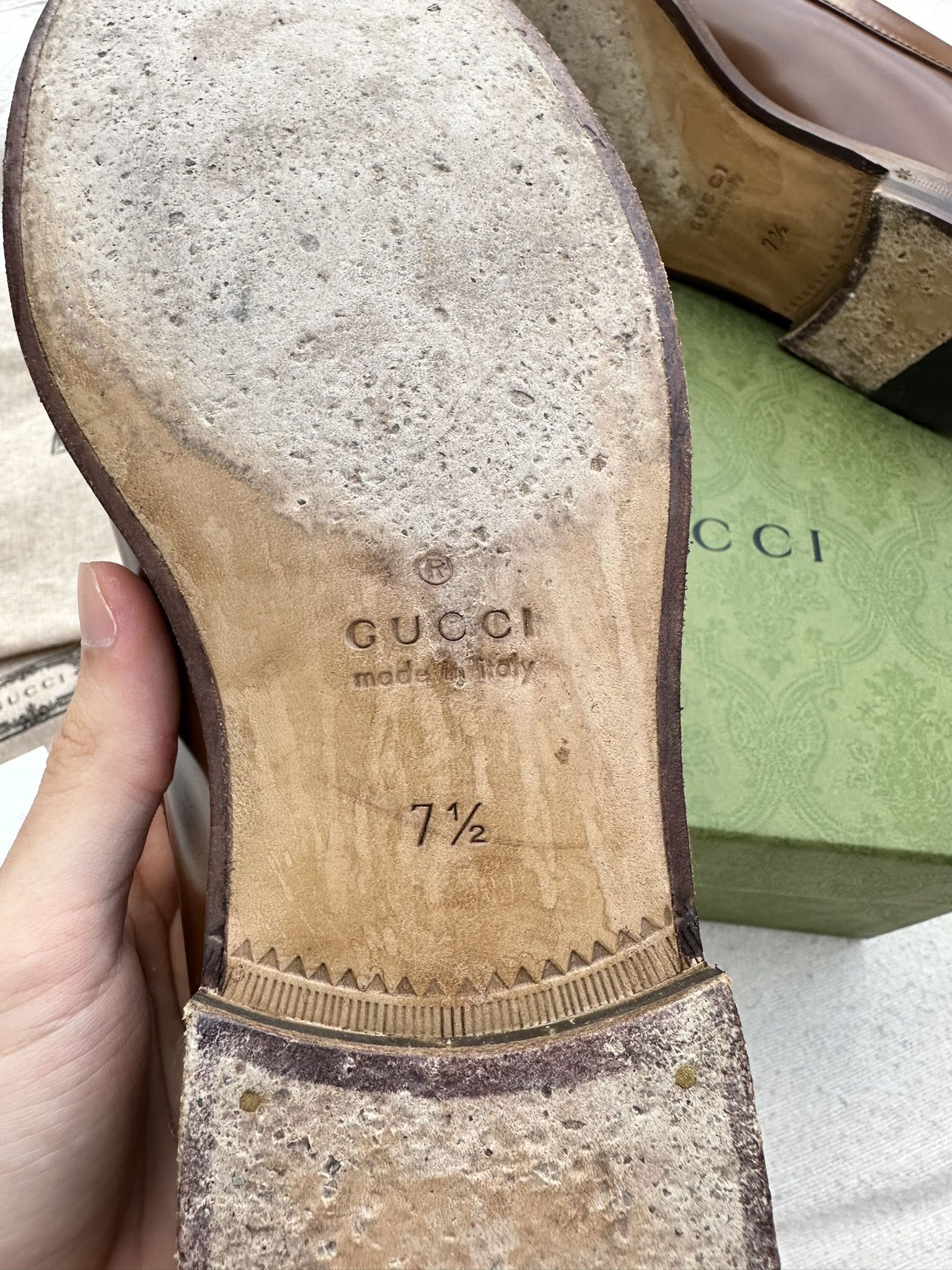 Gucci Gucci Moccasins Brown Leather Interlocking G Logo Shoes Size US 8 / EU 41 - 10 Thumbnail