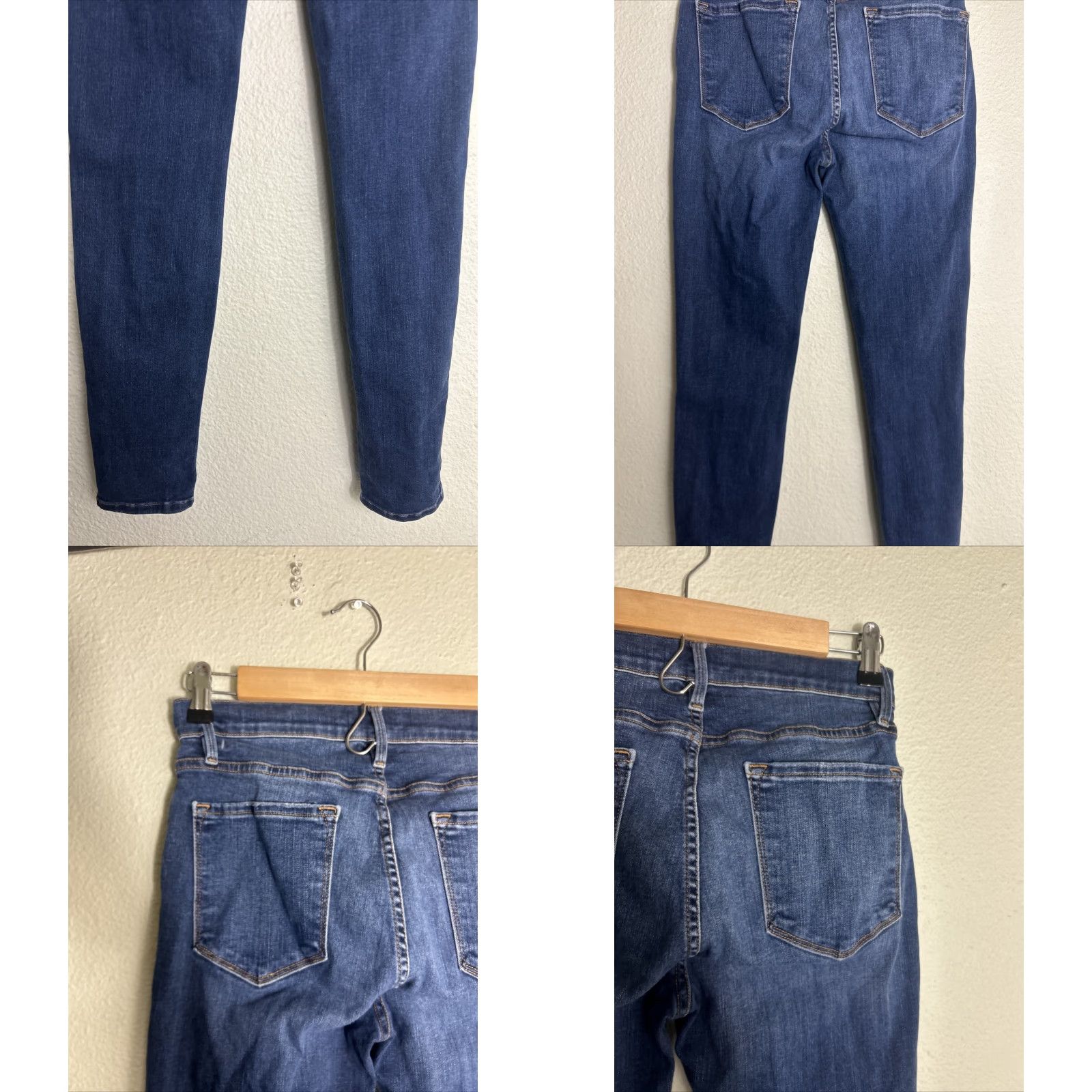 Frame FRAME Le Skinny De Jeanne Jeans Womens 28x29 Ankle Zip Dark Wash Stretch Denim Shirt? Size 28" / US 6 / IT 42 - 8 Thumbnail