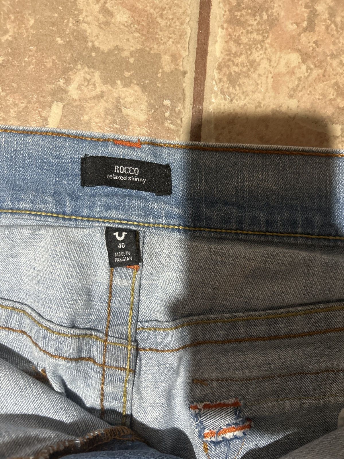 True Religion True Religion Blue White Rocco Jeans Size US 40 / EU 56 - 4 Thumbnail