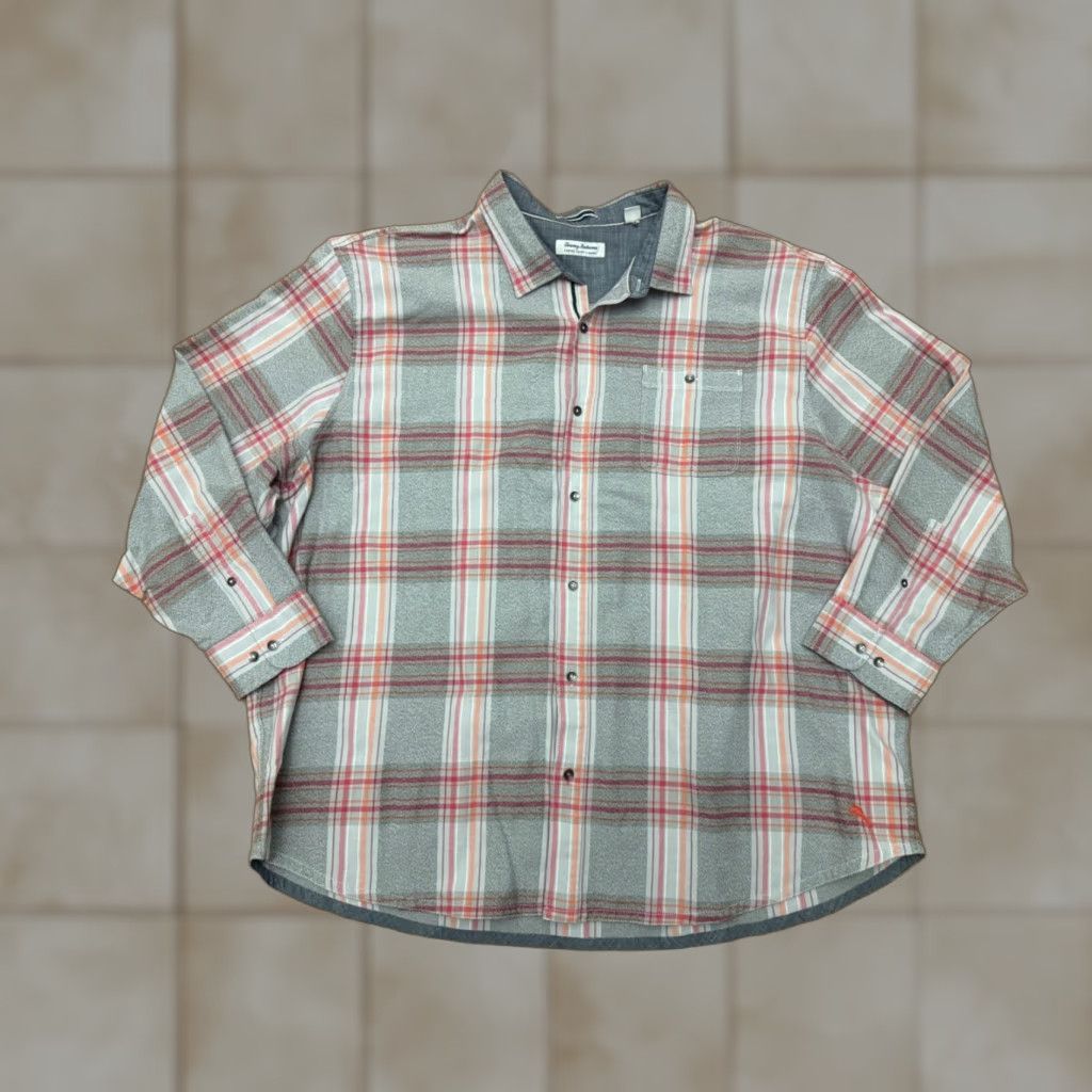 Tommy Bahama Tommy Bahama Canyon Beach Flannel Shirt Men’s 4XL Plaid Gray Red Big & Tall EUC Button-Up Casual Size US XXL / EU 58 / 5 - 1 Thumbnail