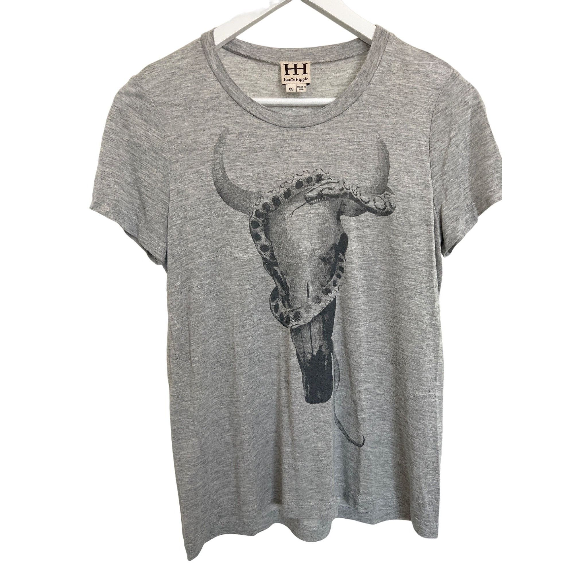 Haute Hippie Haute Hippie Longhorn & Snake Graphic Tee Heather Size XS / US 0-2 / IT 36-38 - 3 Thumbnail