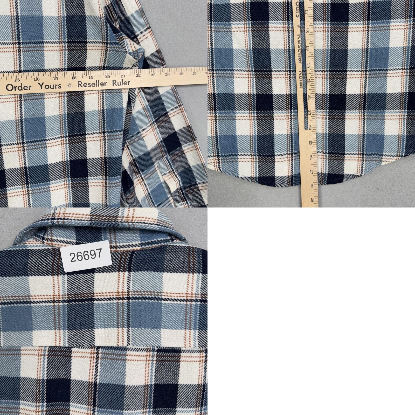Sears VINTAGE Sears Shirt Mens M Blue Plaid Flannel Button Front Outdoor 80s 90s Womens Mens Girls Size US M / EU 48-50 / 2 - 8 Thumbnail