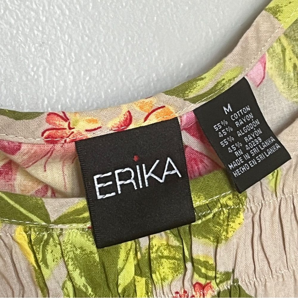 Designer Erika Women’s Vintage Floral Sleeveless Tank Top Medium Size M / US 6-8 / IT 42-44 - 7 Thumbnail