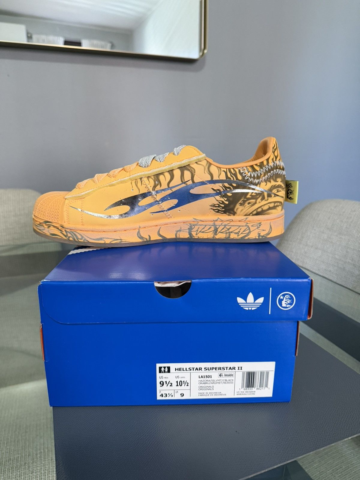 HELLSTAR Adidas Superstar Hellstar Hazy Orange Creamsicle Size US 10 / EU 43 - 3 Thumbnail