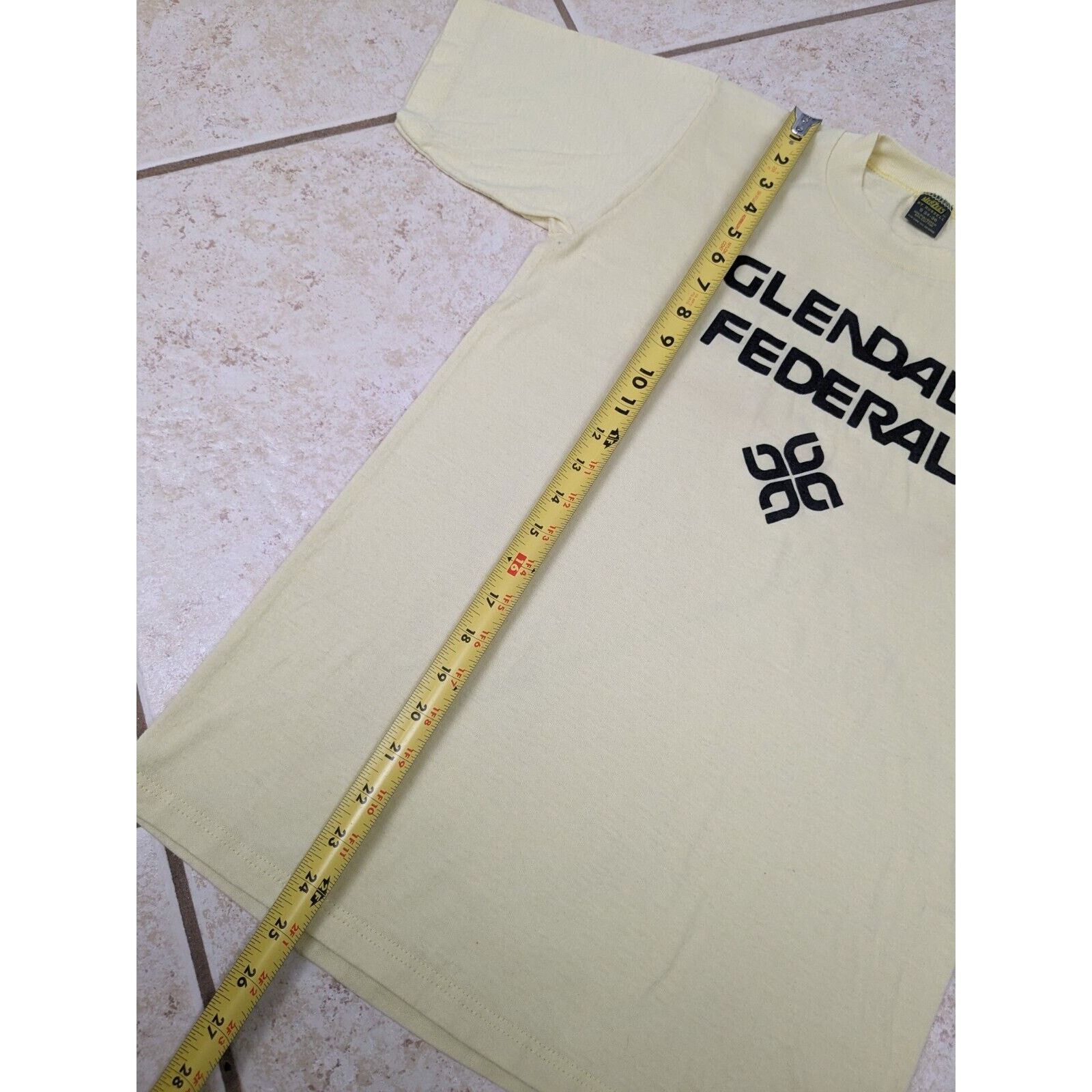 Jerzees Vtg 1980s Glendale Federal Bank California T Shirt S Yellow Size US S / EU 44-46 / 1 - 5 Thumbnail