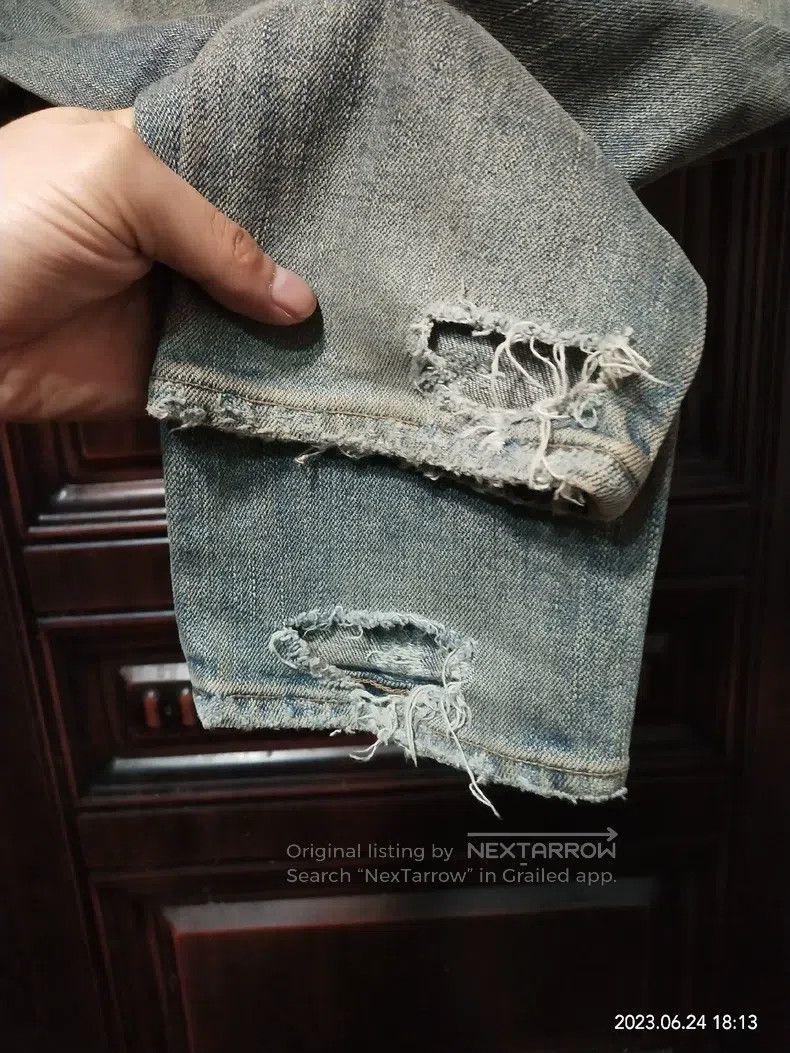 Saint Laurent Paris Saint Laurent Paris Blue three-hole heavy destruction on l Size US 28 / EU 44 - 7 Thumbnail